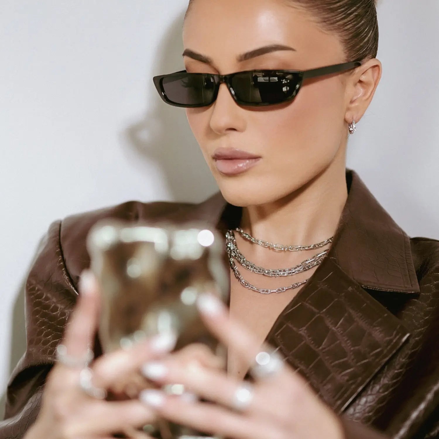 Chrome Link Paperclip Necklace