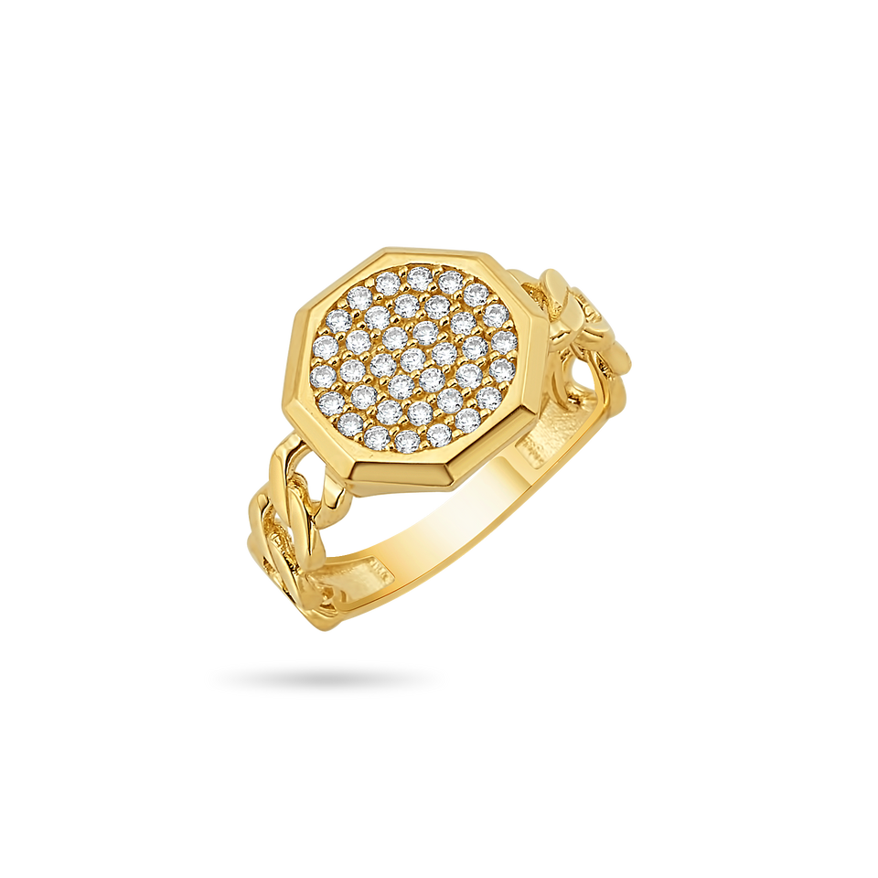 14K Hex Ring Rings IceLink-CAL