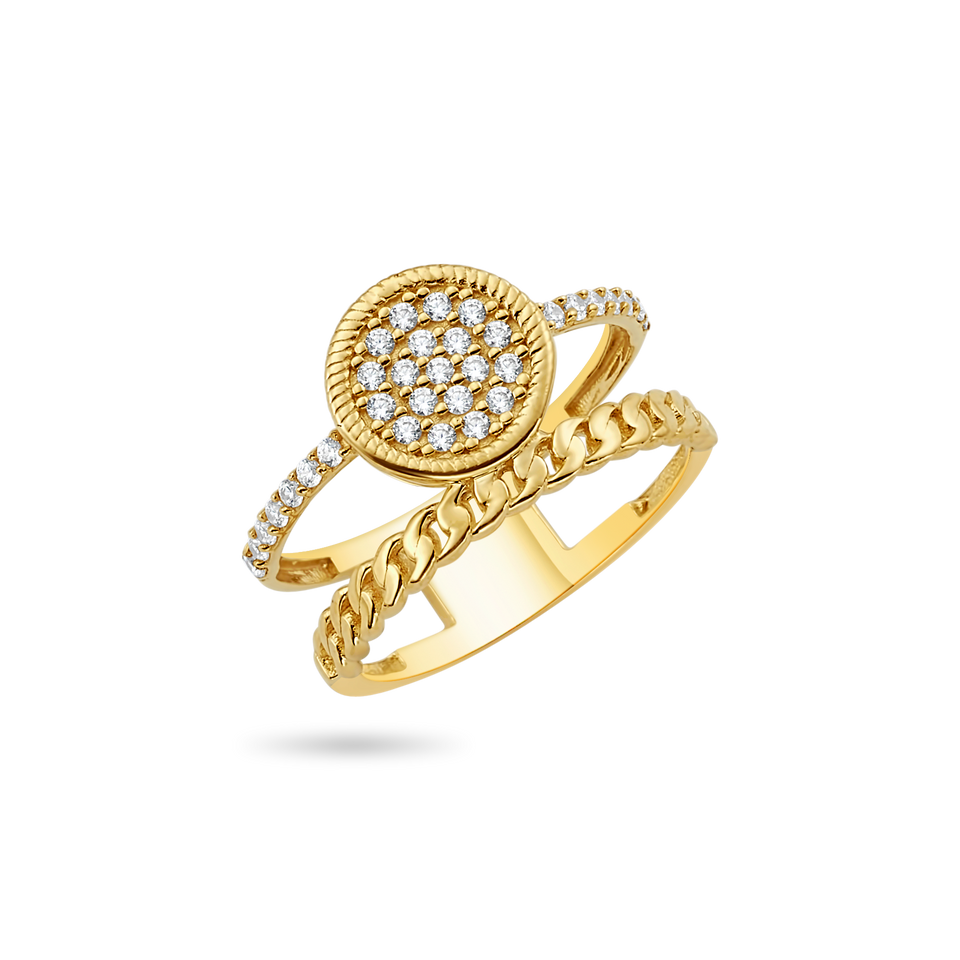 14K Radiant Halo Ring Rings IceLink-CAL