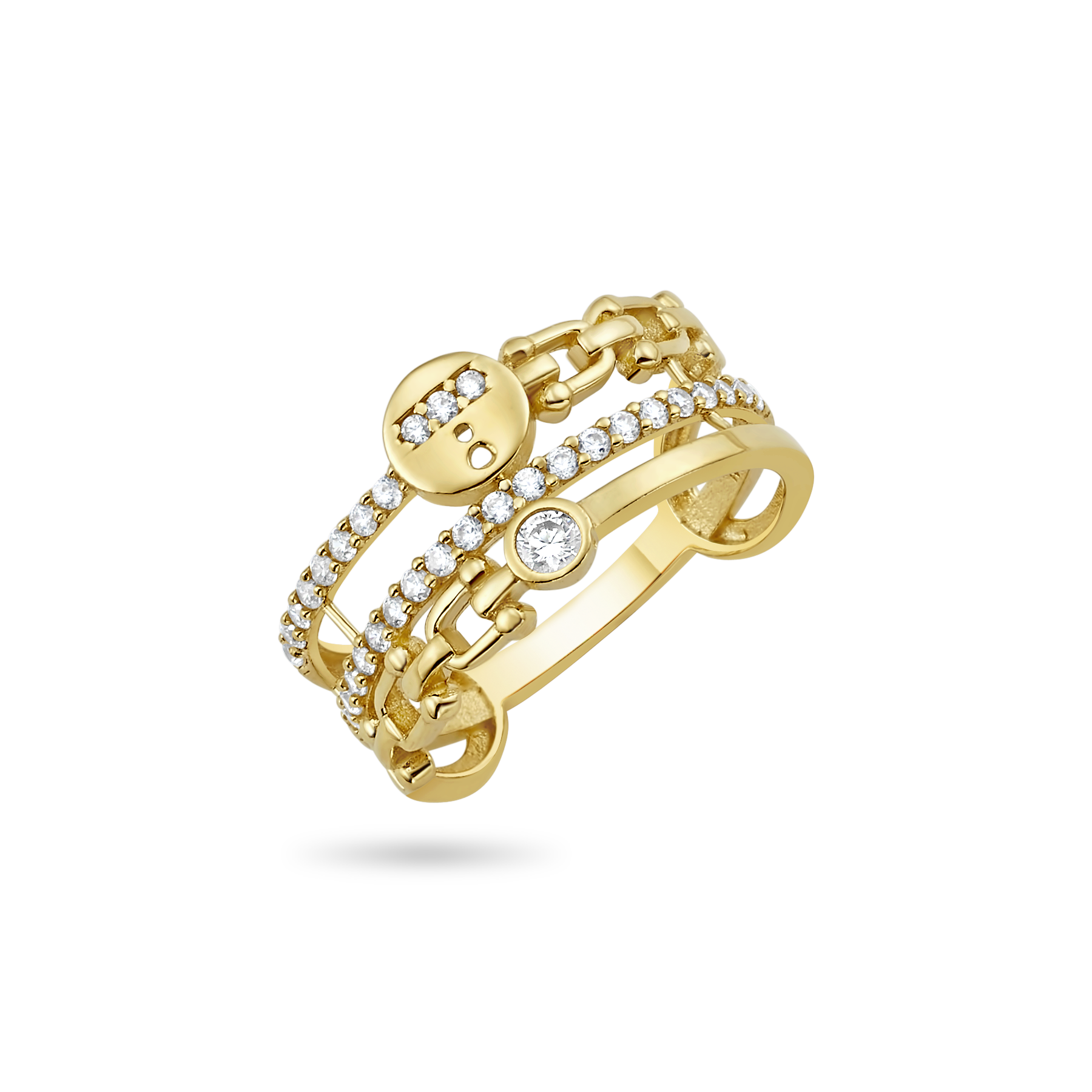 14K Diamond Link Ring (Sample Sale) Rings IceLink-CAL   