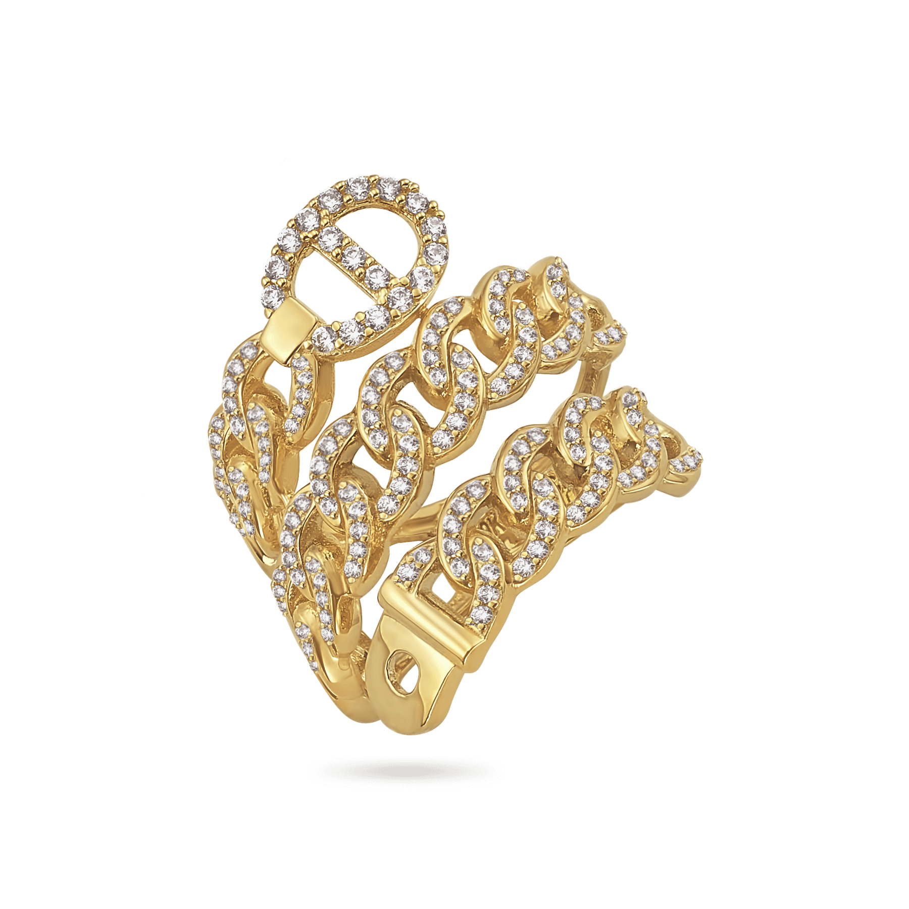 14K Cuban Wrap Diamond Ring Rings IceLink-CAL 5.5 (by suzy)