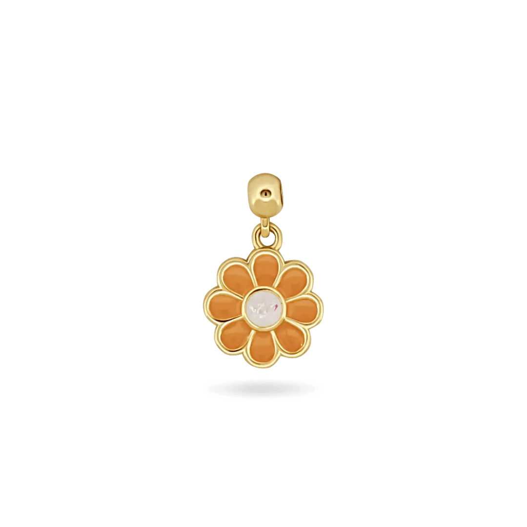 Daisy Enamel CharmSlide™ Charms &amp; Pendants IceLink-SKY Orange