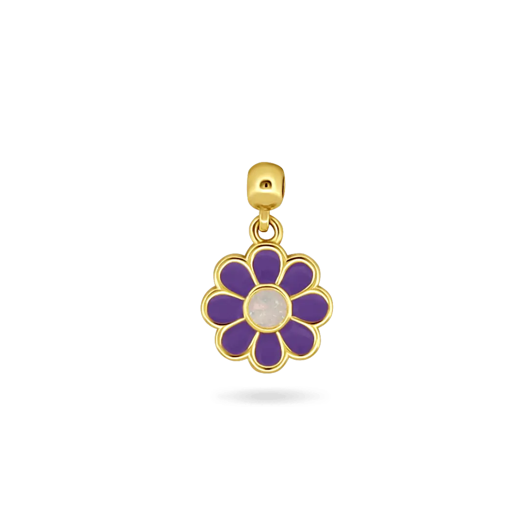 Daisy Enamel CharmSlide™ Charms &amp; Pendants IceLink-SKY Purple