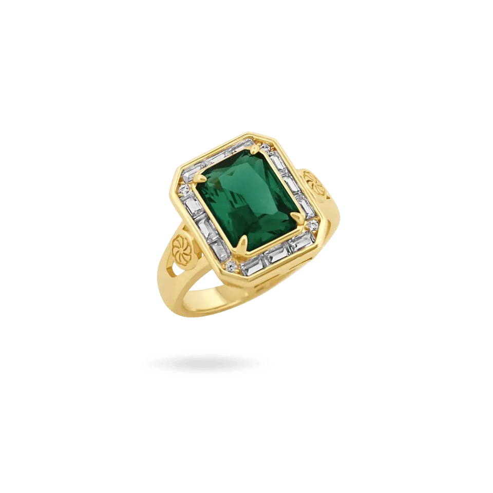 'Daphne' Emerald Pinky Ring Rings IceLink-ATL 2