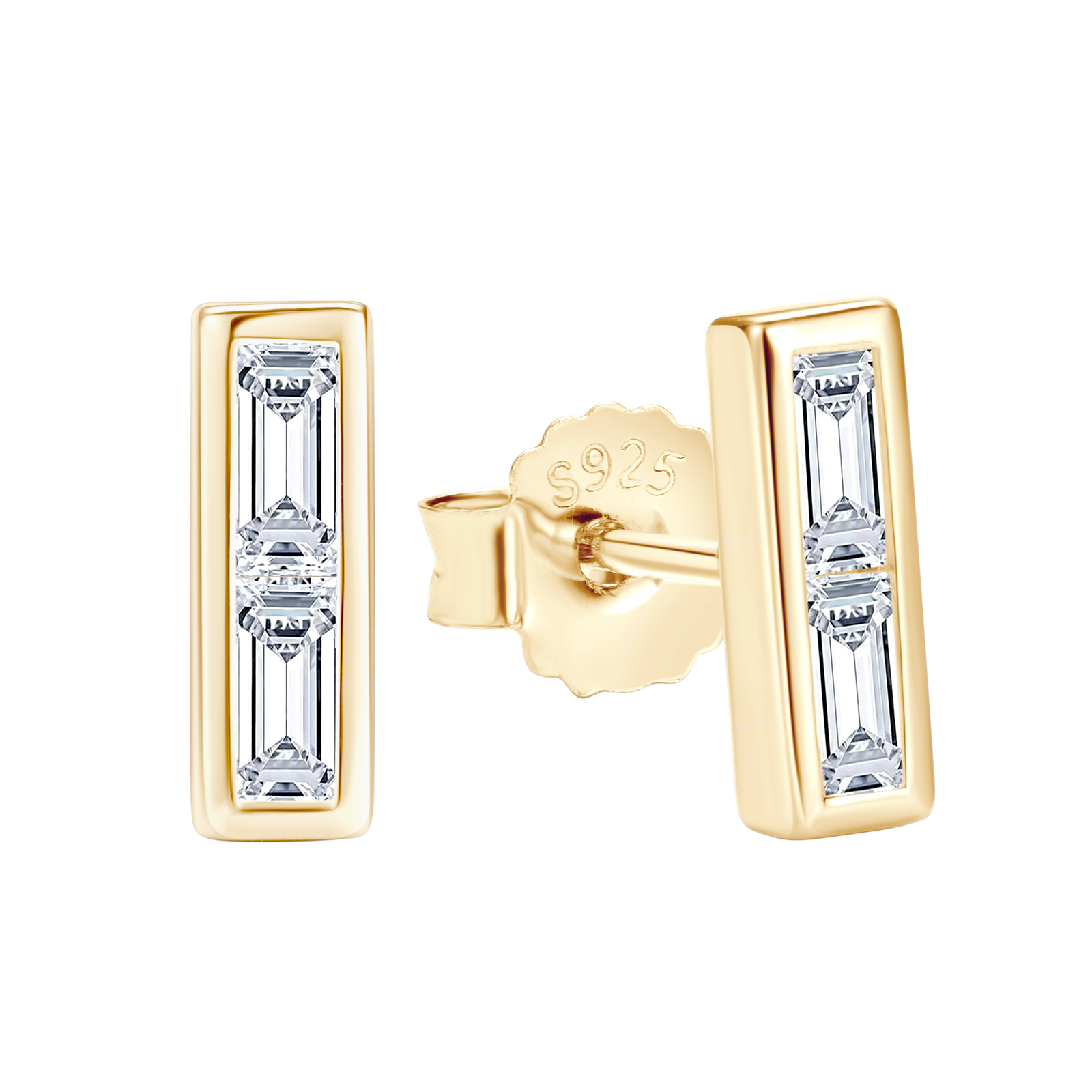 14K Emmy Bar Stud Earrings