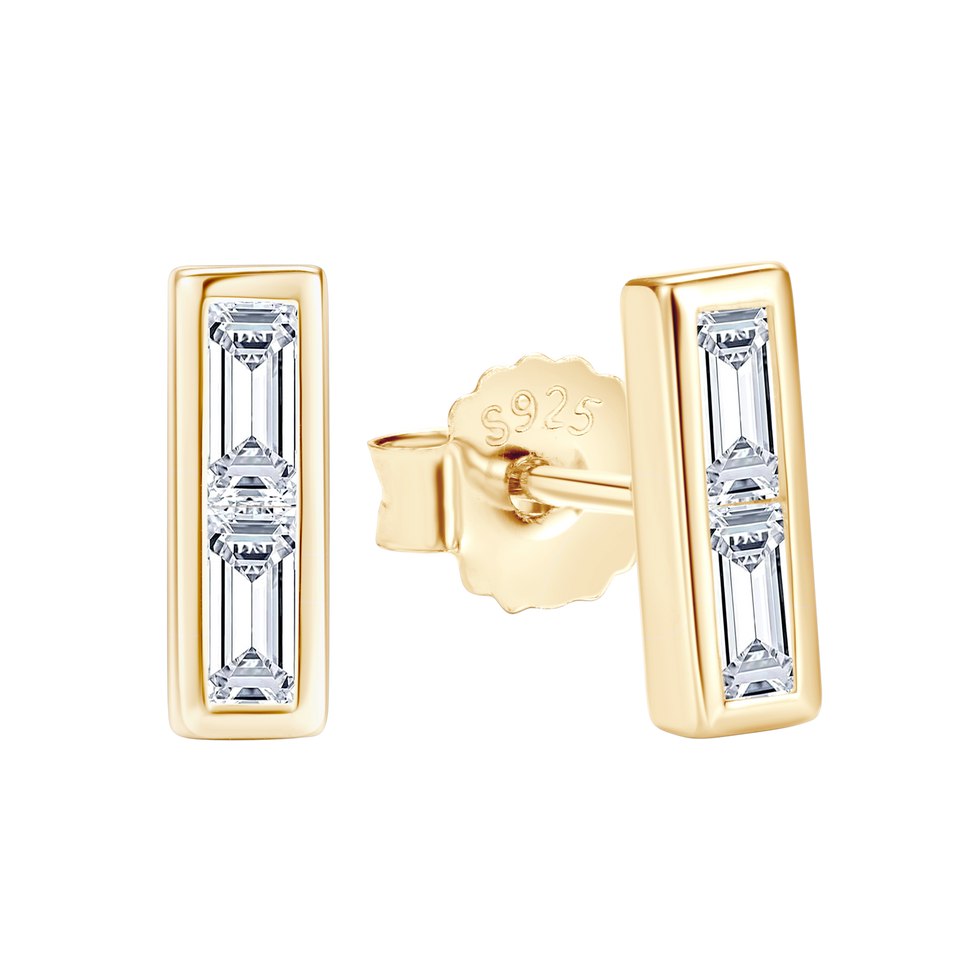14K Emmy Bar Stud Earrings