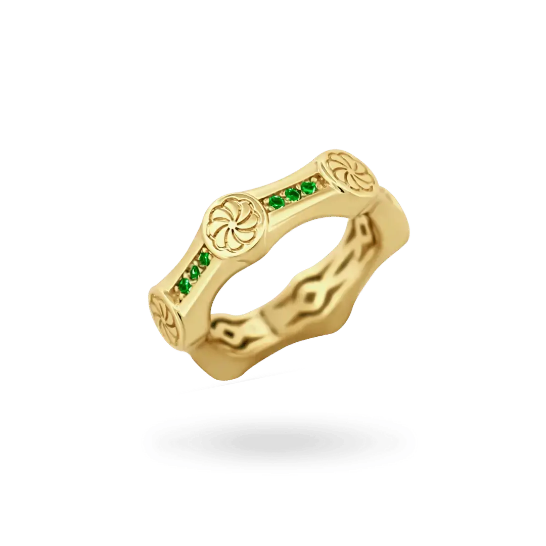 Emerald Bicycle Eternity Link Ring Rings IceLink-ATL 5