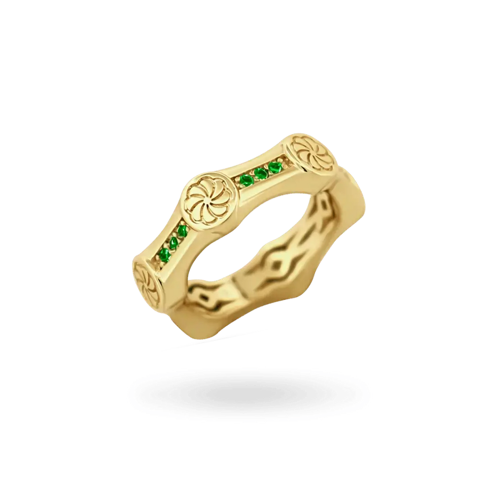 Emerald Bicycle Eternity Link Ring Rings IceLink-ATL 5