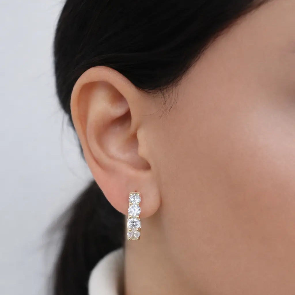 Mini ‘Zari’ Cluster Huggies Earrings IceLink-CINDY