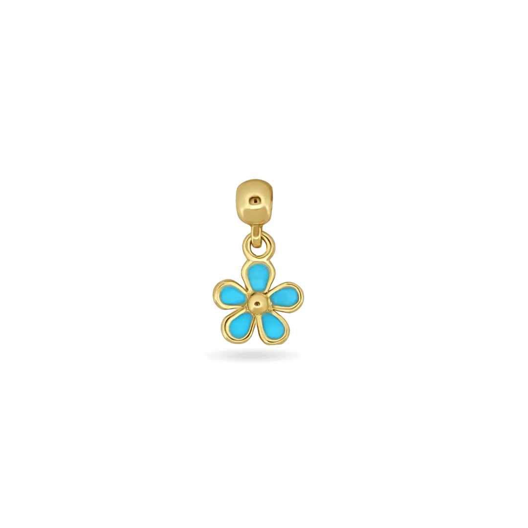Flower Enamel CharmSlide™ Charms &amp; Pendants IceLink-SKY Blue