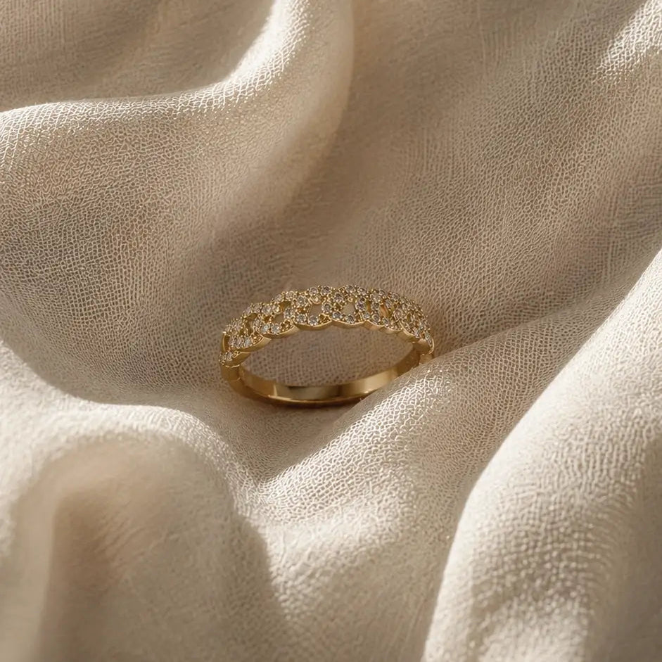 Gold Cuban Ring Rings IceLink-ATL