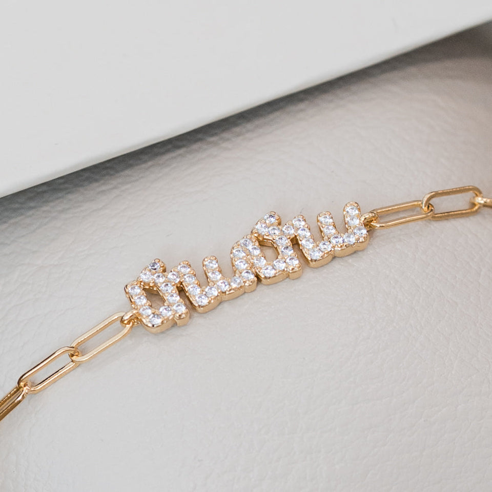 'Mama' Armenian Paperclip Bracelet
