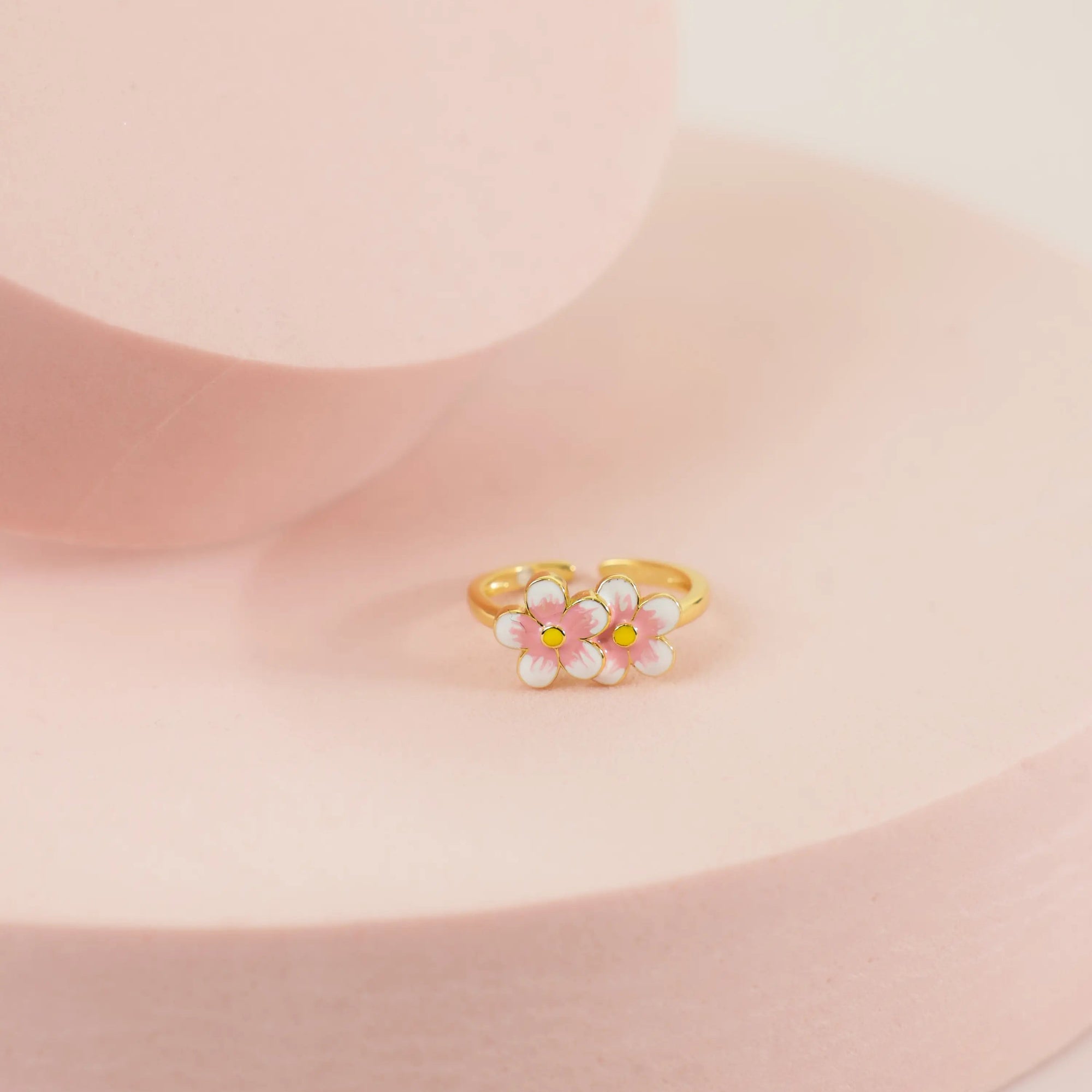 Kids White Double Bloom Ring