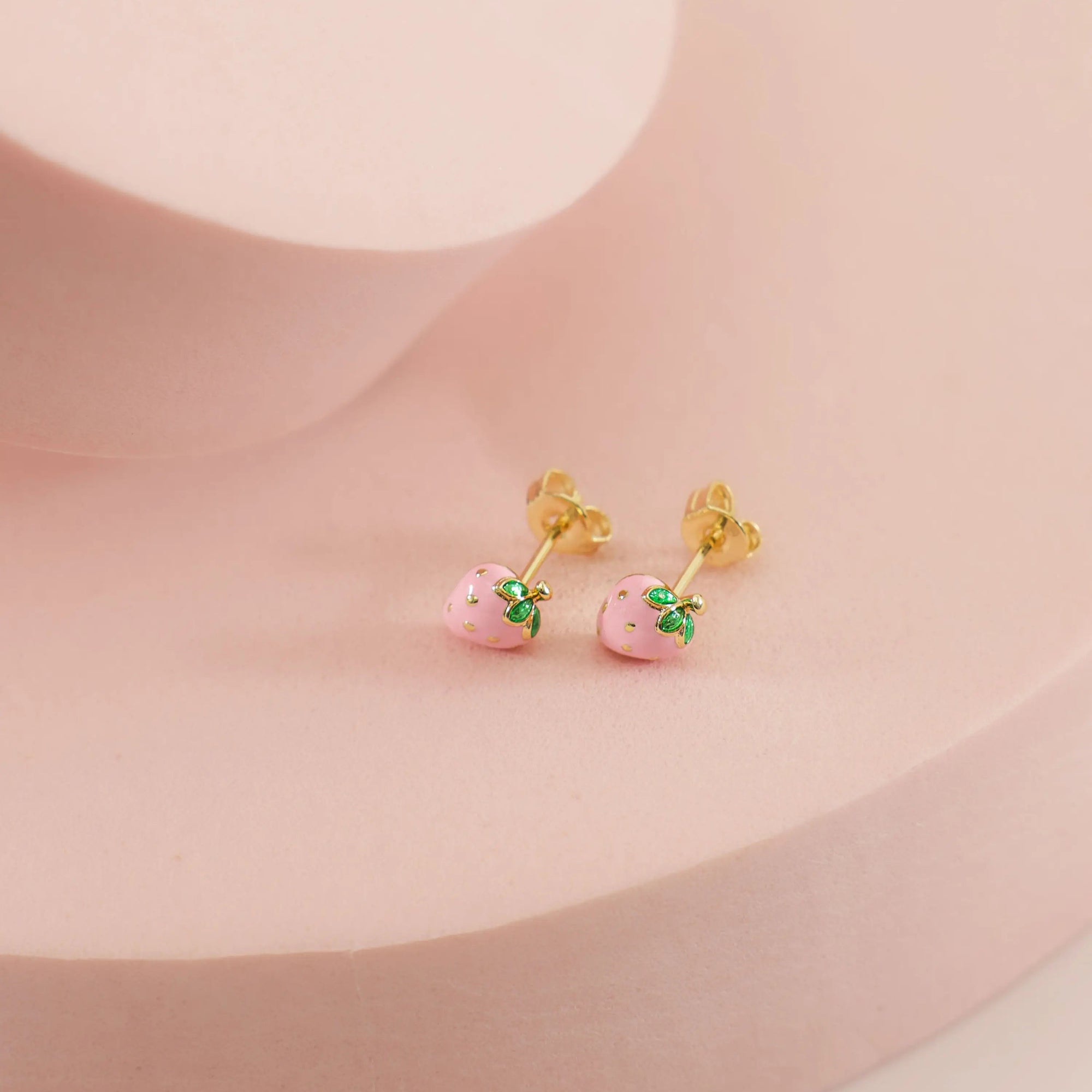 Kids Strawberry Enamel Studs