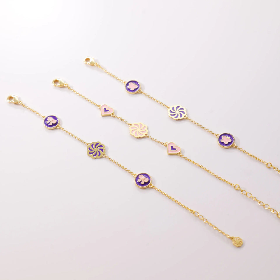 Kids 'Sienna' Heart Eternity Bracelet Bracelets IceLink-DONNA