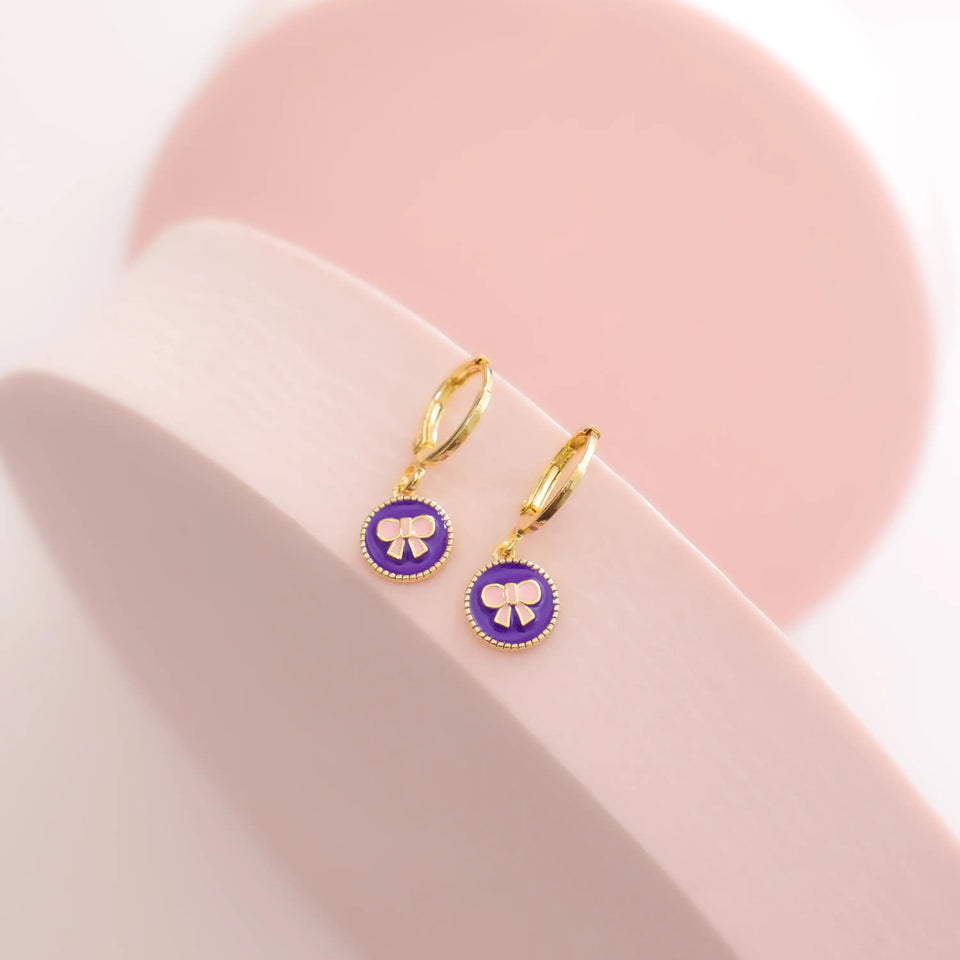 Kids ‘Bella Bow’ Huggies Earrings IceLink-DONNA