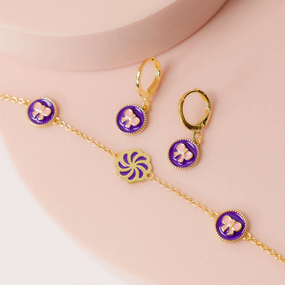 Kids 'Violet' Bow Eternity Enamel Bracelet Bracelets IceLink-DONNA