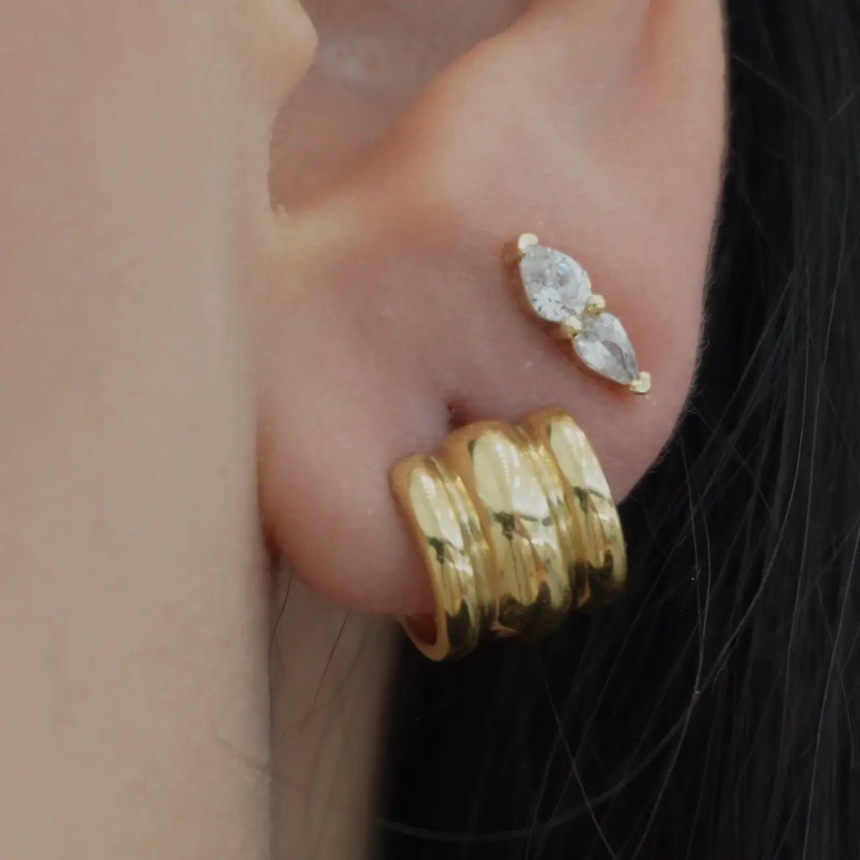 ‘Nina’ Mini Ribbed Earrings Earrings IceLink-SODA