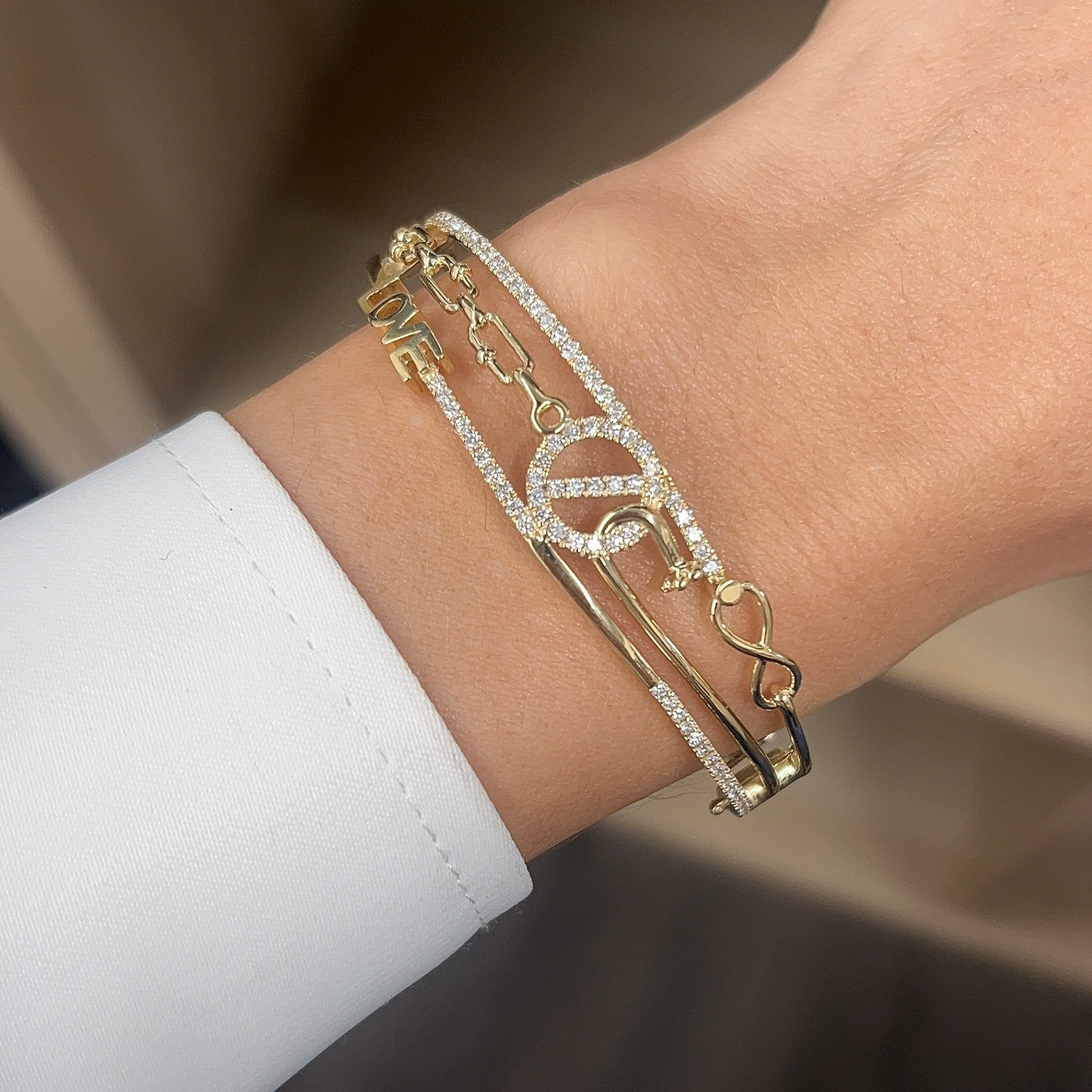 14K Infinity Link Diamond Bangle (sample sale) Bracelets IceLink-CAL