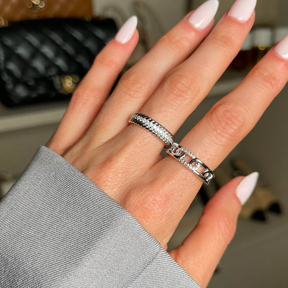 'Angie' Paperclip Ring Rings IceLink-ATL