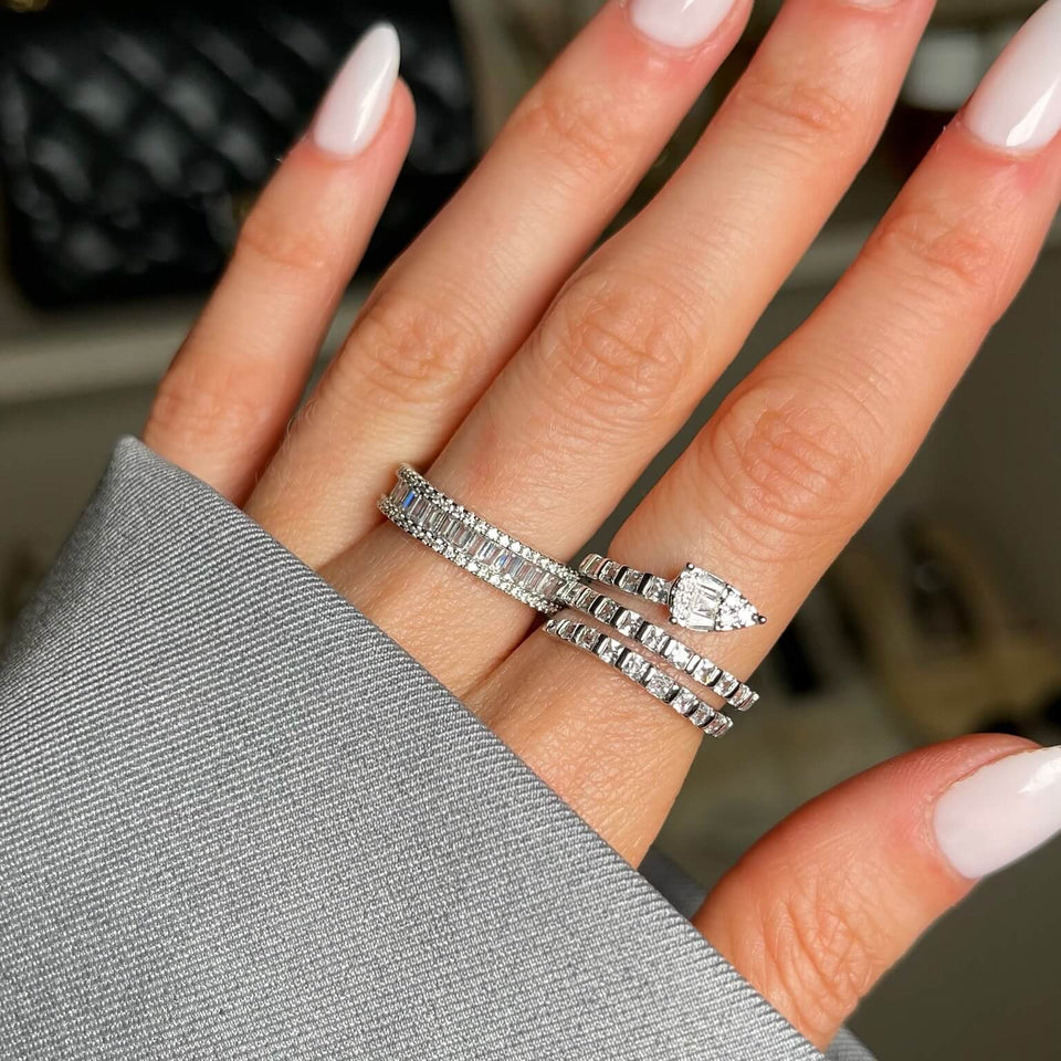'Arden' Wrap Pear Cluster Ring Rings IceLink-ATL
