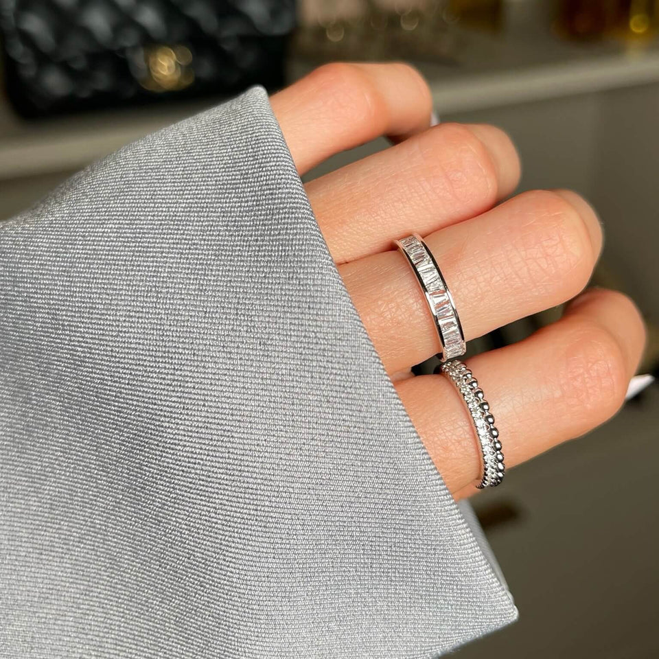 'Veda' Beaded CZ Ring Rings IceLink-ATL