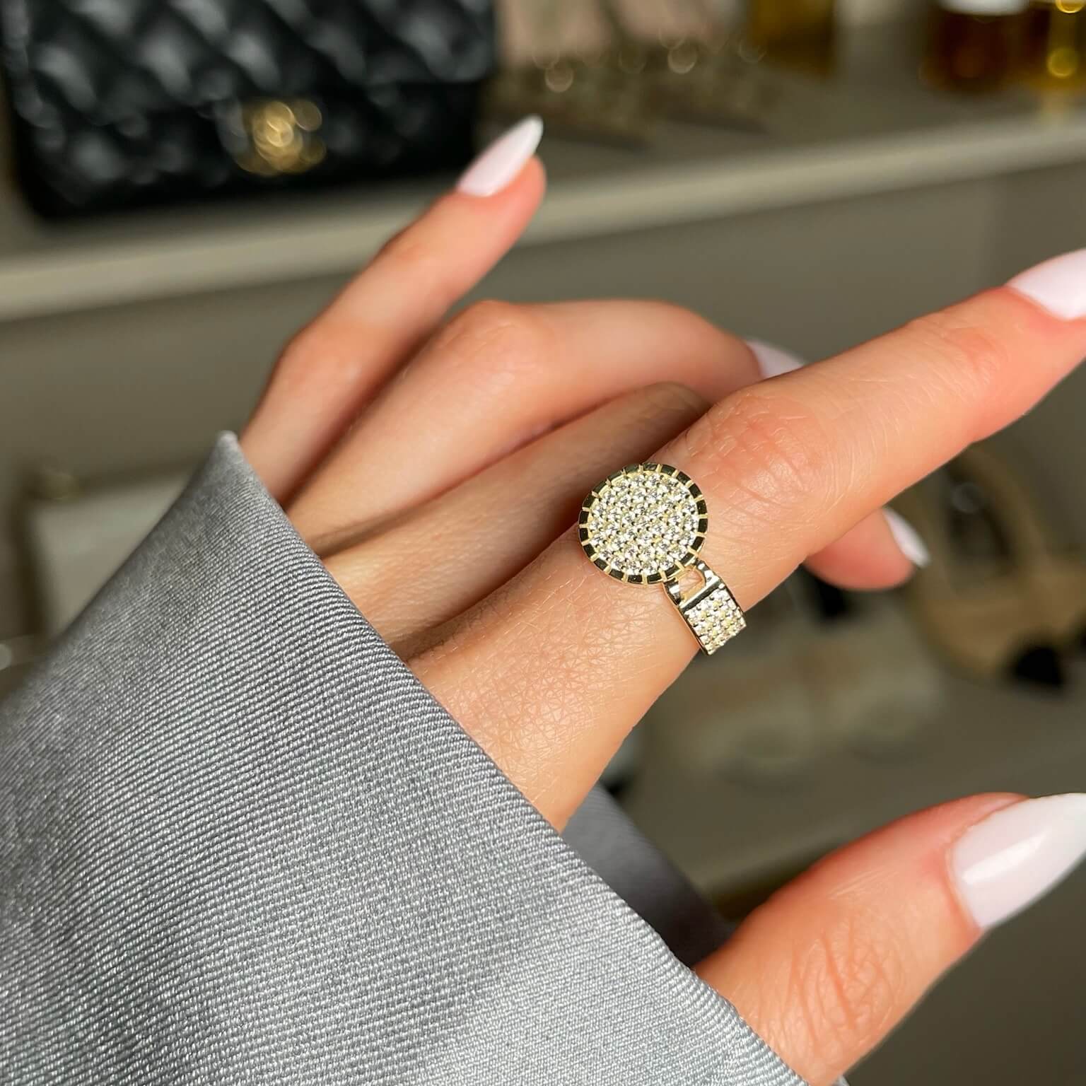 14K Double Halo Ring Rings IceLink-CAL