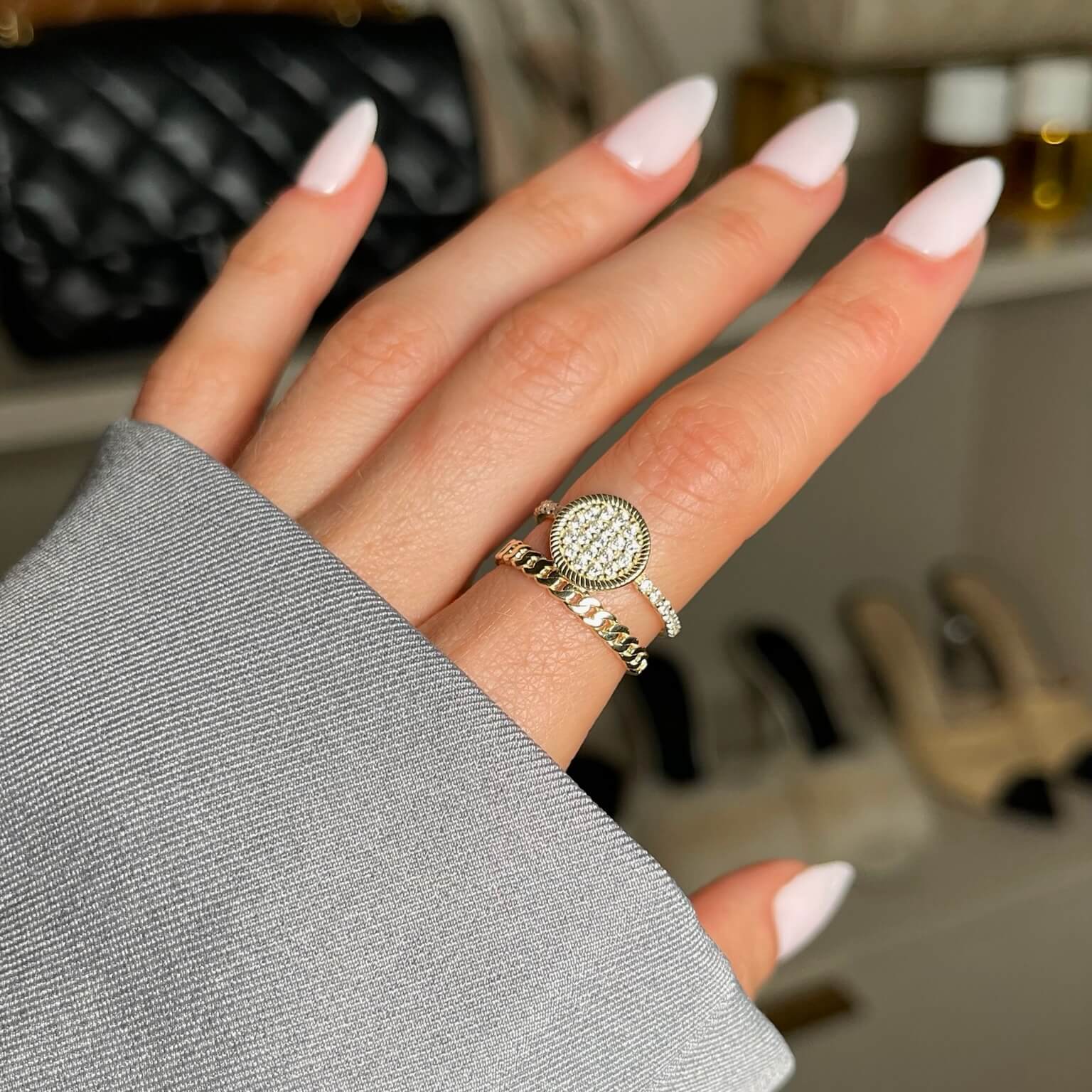 14K Radiant Halo Ring Rings IceLink-CAL