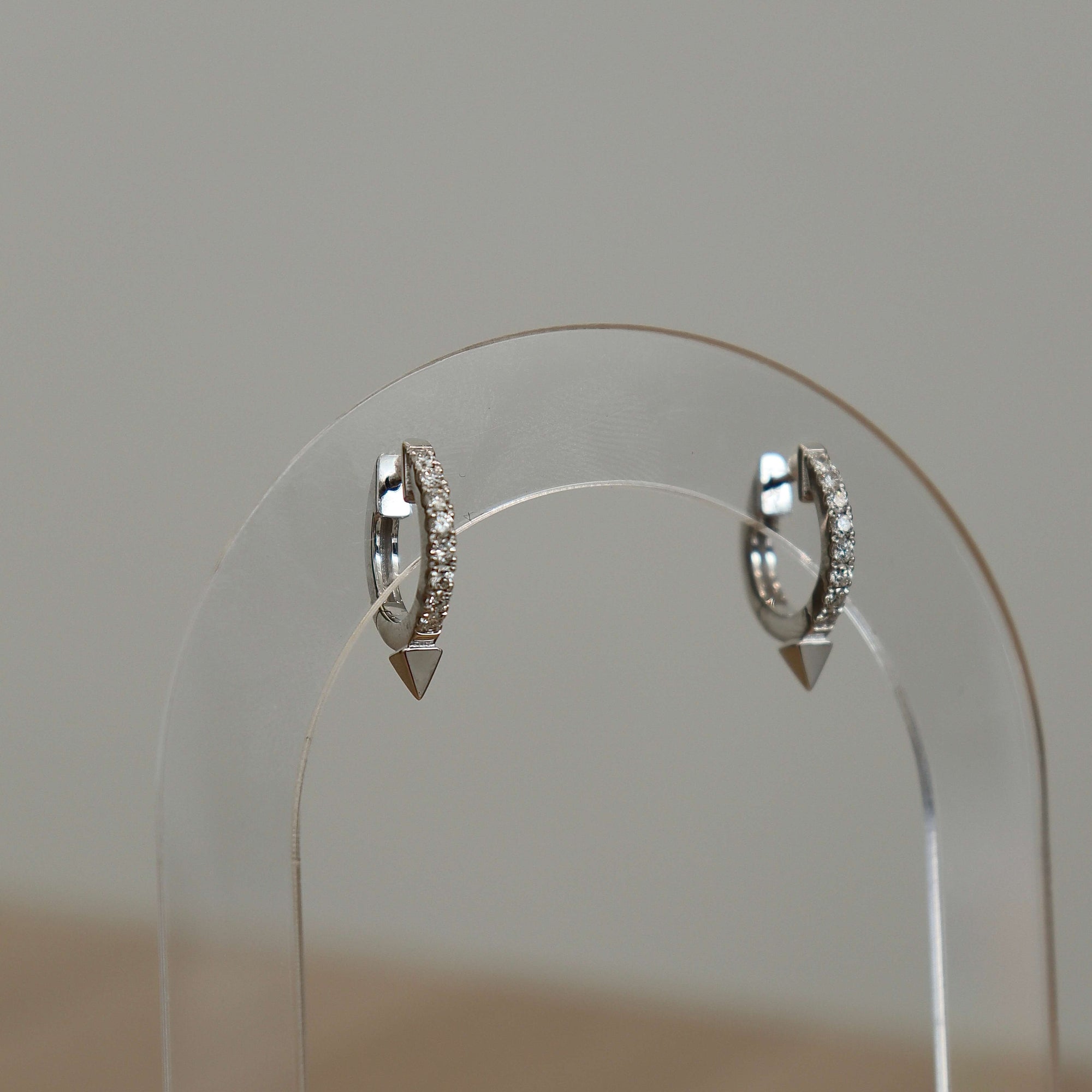 14K White Gold Diamond Hoops Earrings IceLink-CAL   