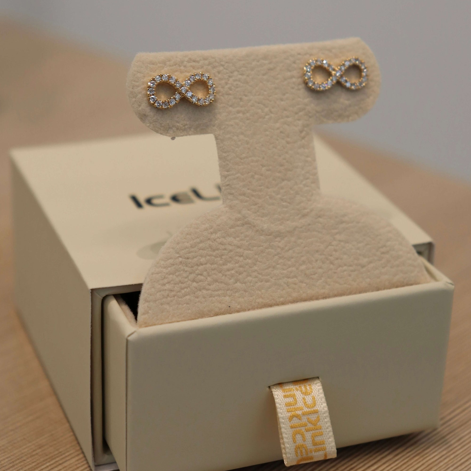 14K Infinity Diamond Studs (Sample Sale) Earrings IceLink-CAL 14K Gold  