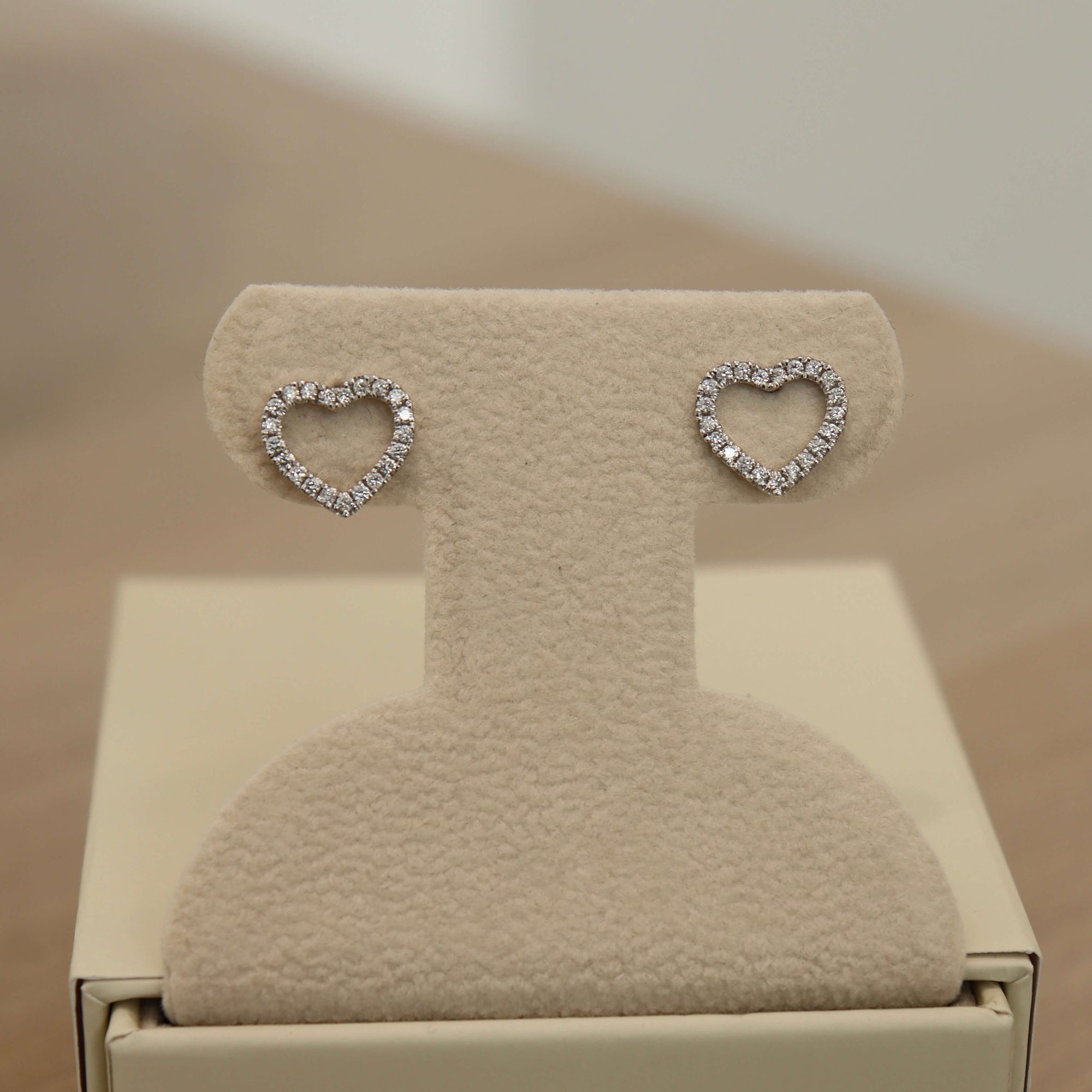 14K Big Heart Diamond Stud Earrings (Sample Sale) Earrings IceLink-SVN 14K White Gold