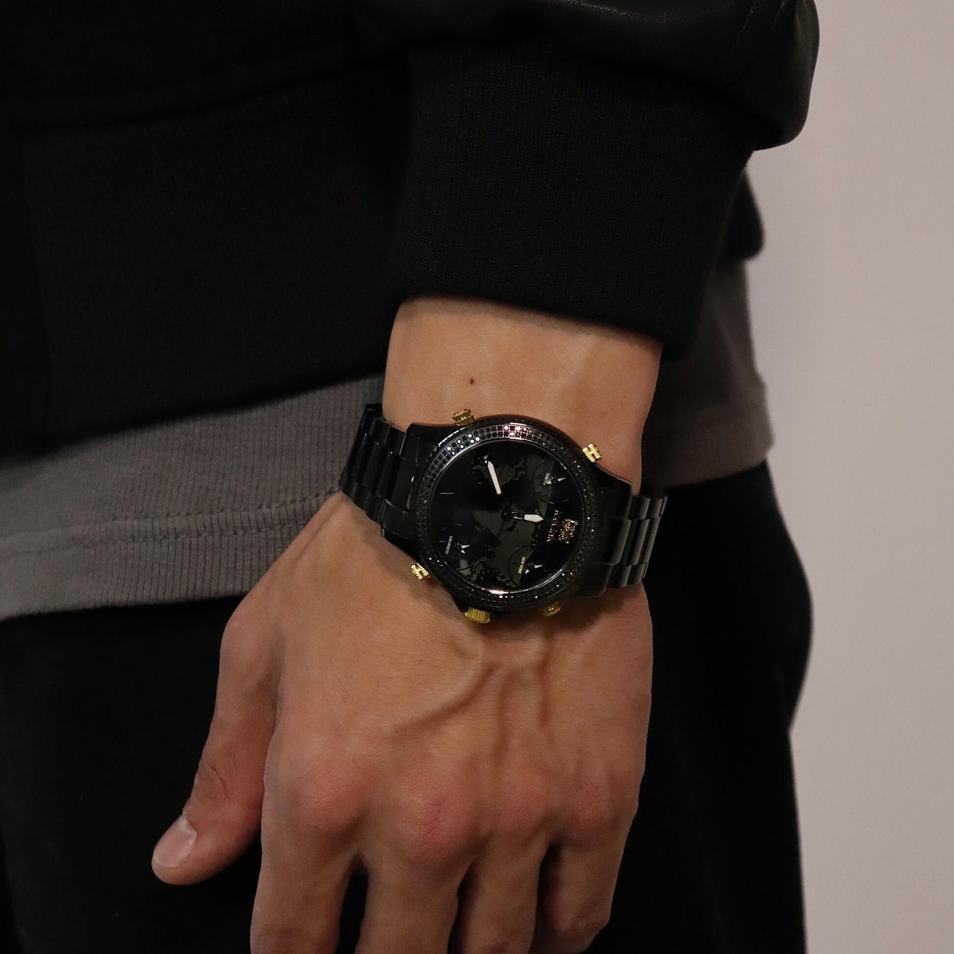 Marco Polo Black &amp; Gold 5 Time Zone Watch Watches IceLink-TI