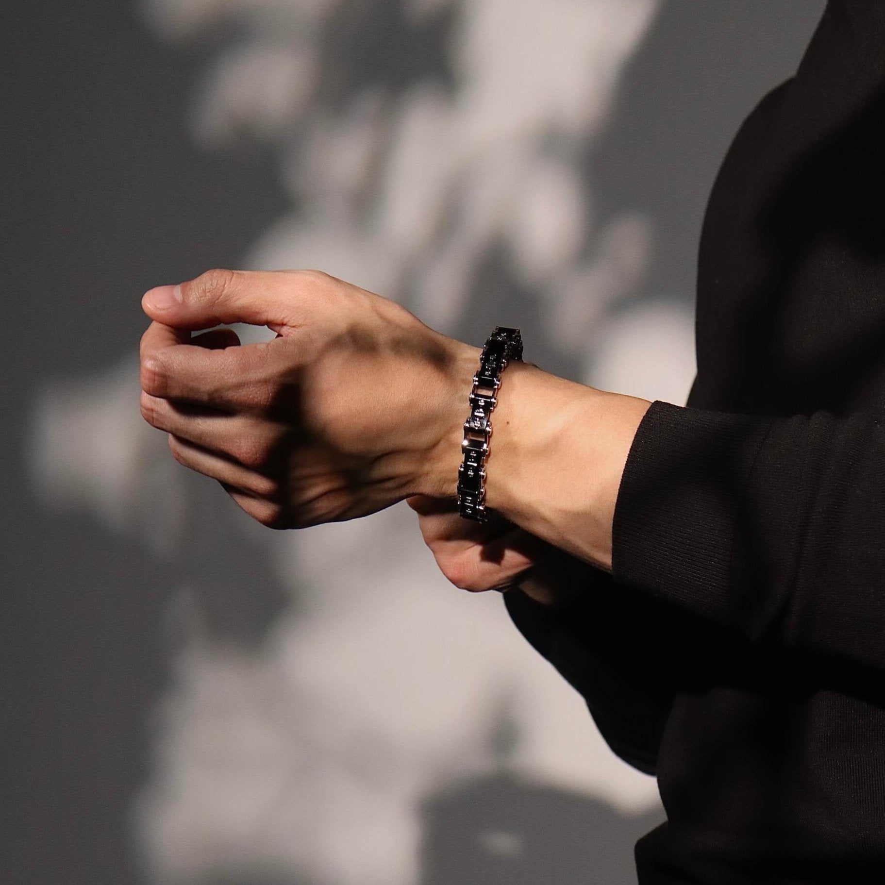 Black & Steel 11.5MM Bicycle Bracelet