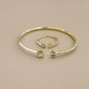 Toi et Moi White Enamel Ring Rings IceLink-ATL