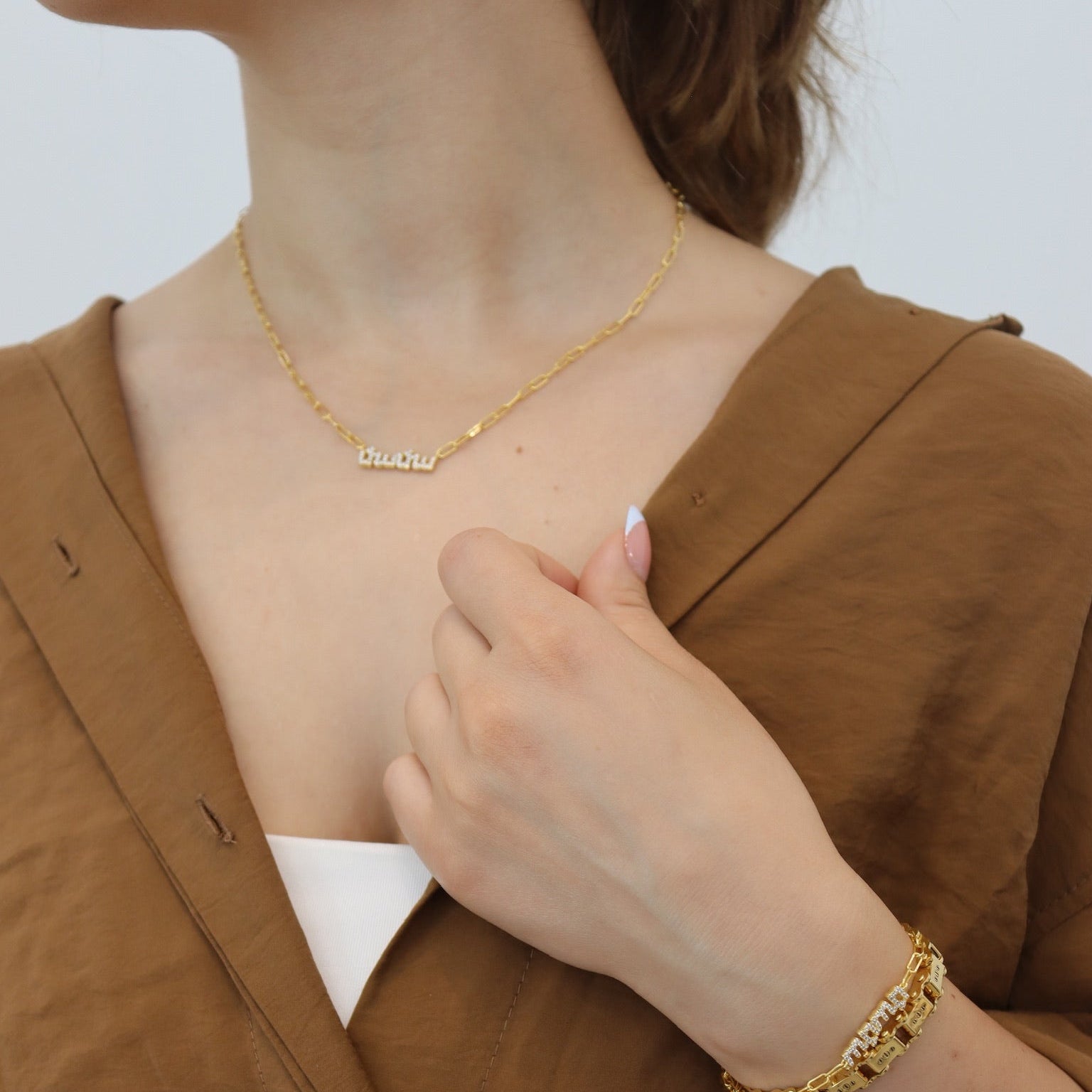 &#39;Mama&#39; Armenian Paperclip Necklace