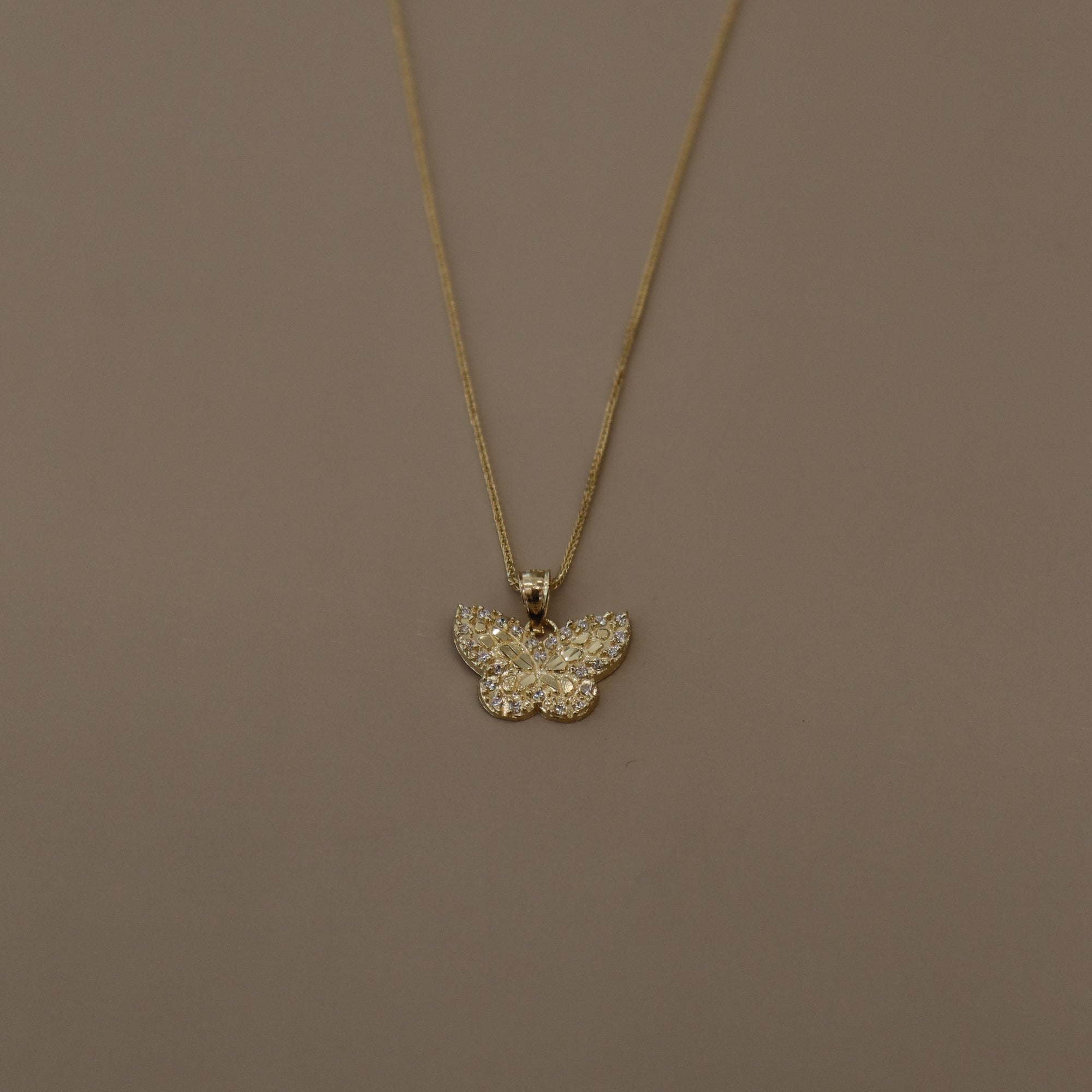 14K Mini Butterfly Pendant Necklaces IceLink-CAL