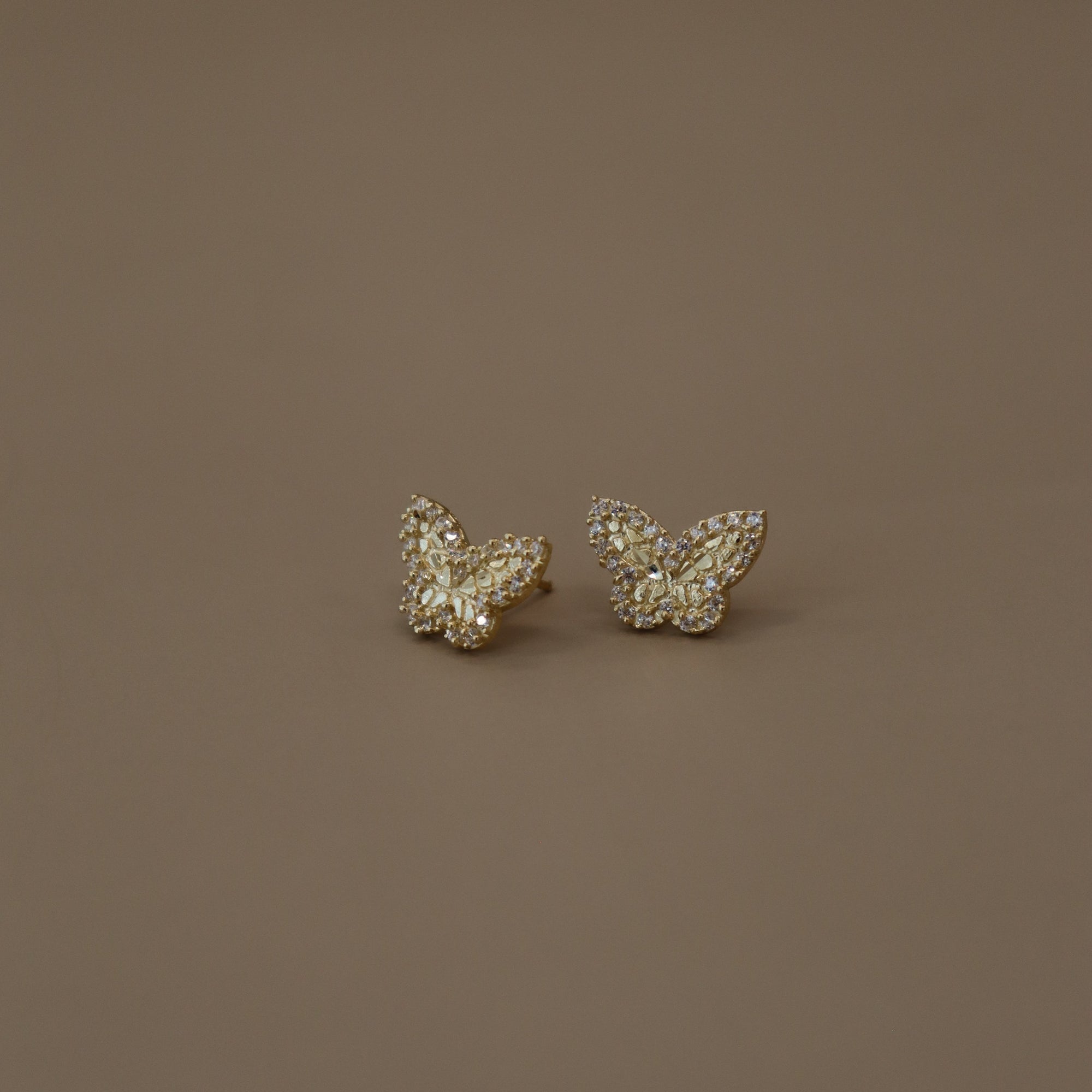 14K Mini Butterfly Stud Earrings Earrings IceLink-CAL