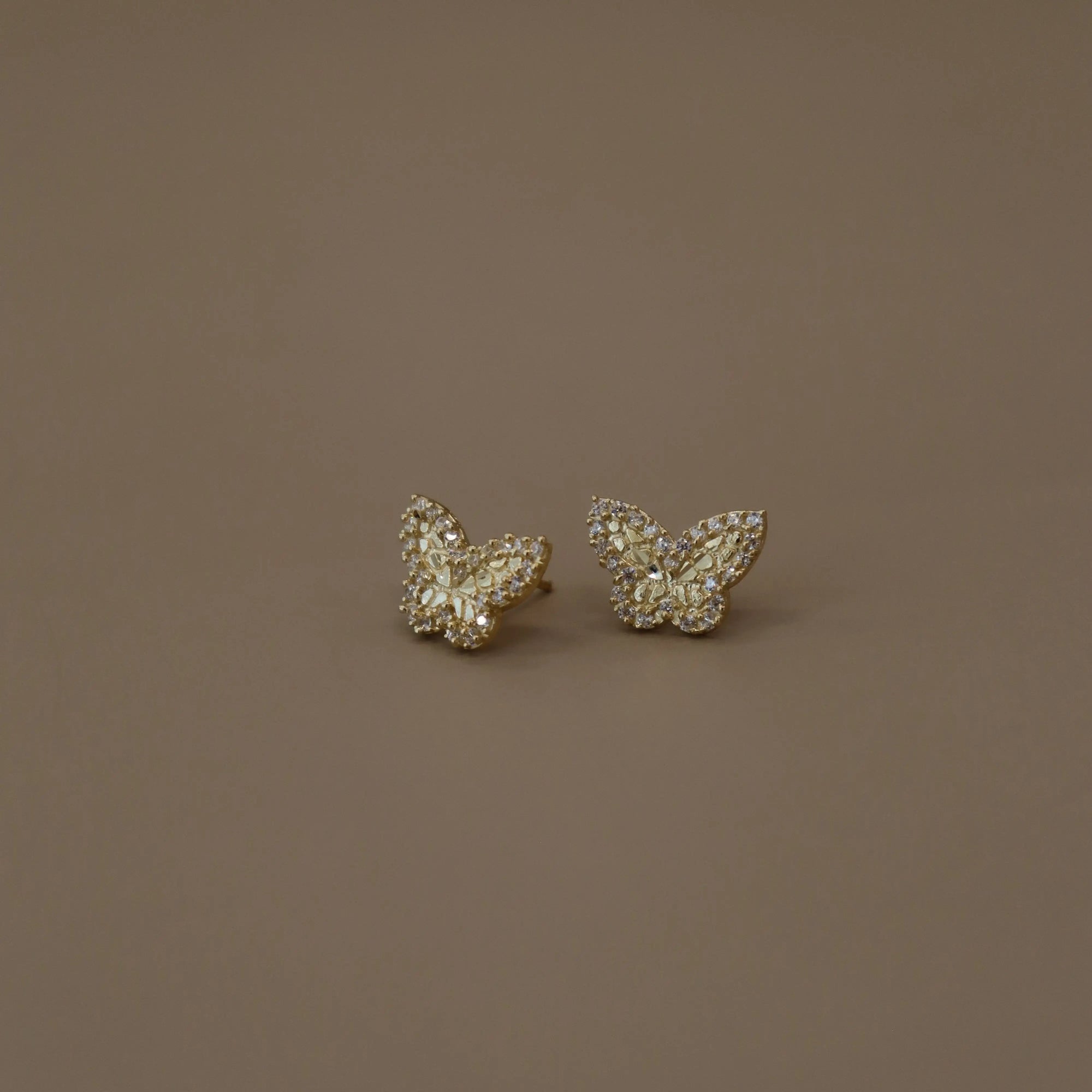 14K Mini Butterfly Stud Earrings Earrings IceLink-CAL