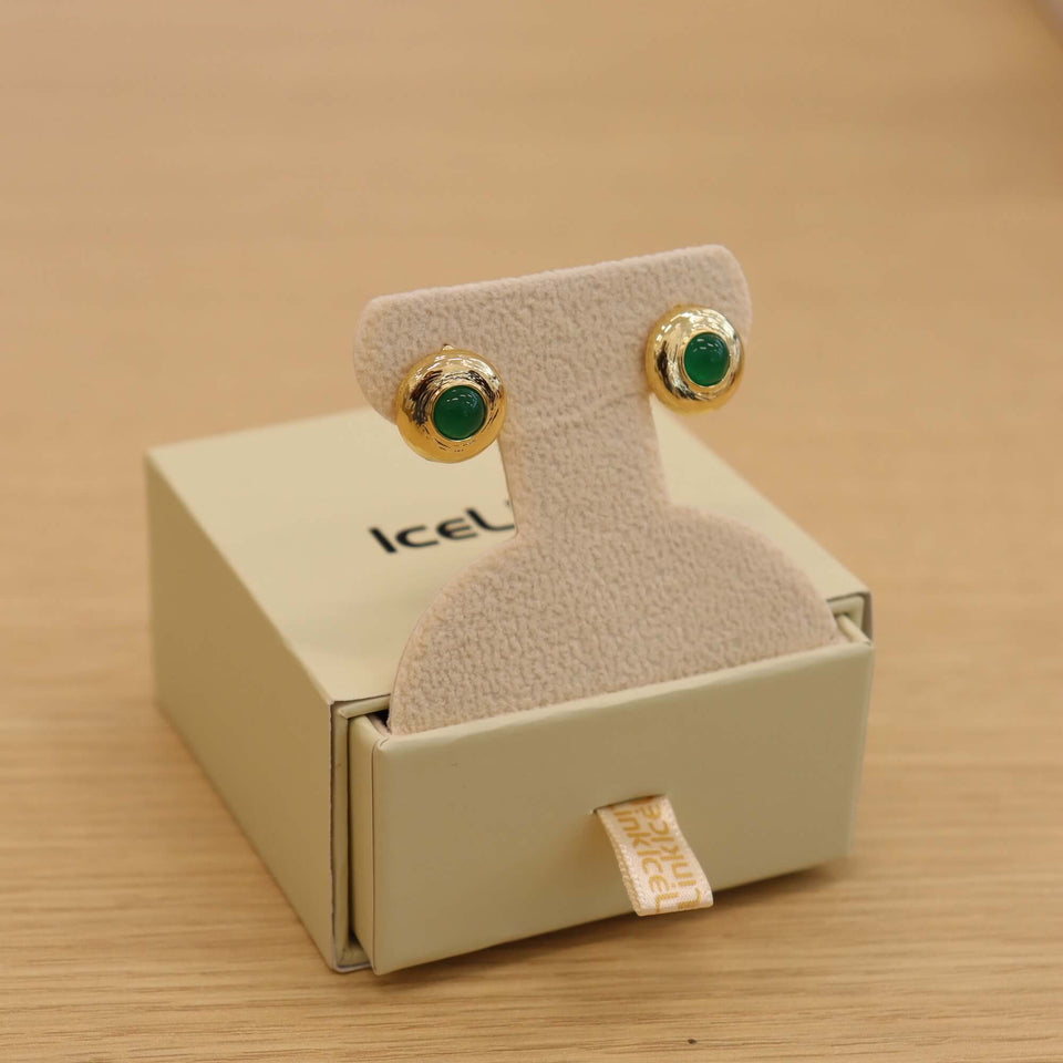 Green Stud Earrings