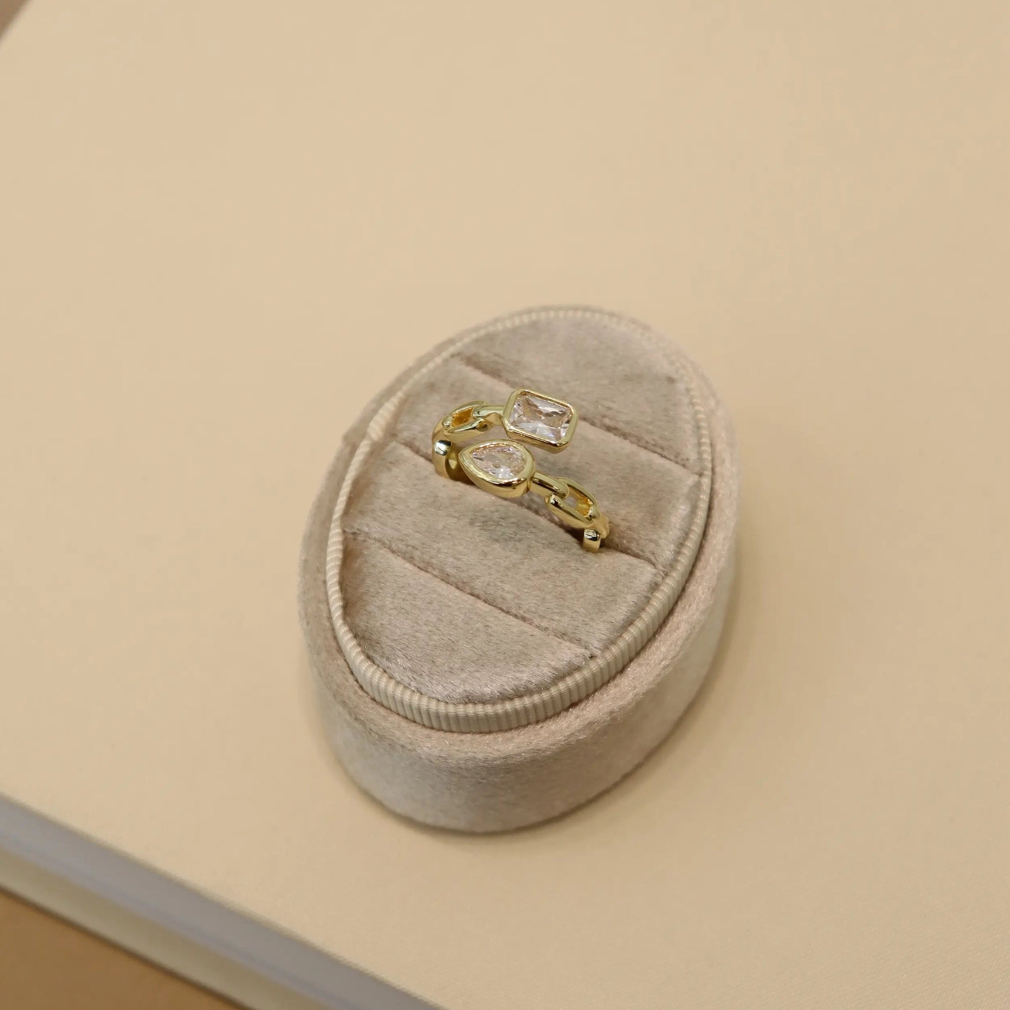 'Tessa' Toi et Moi Link Ring Rings IceLink-NICE