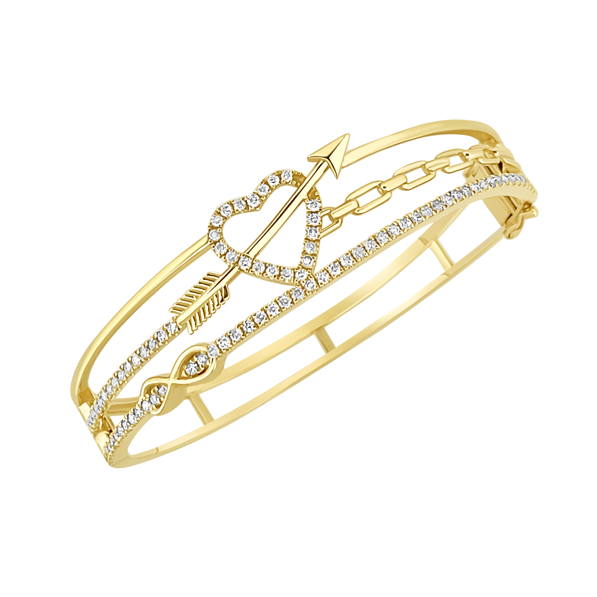 14K Heart Infinity Diamond Bangle (sample sale) Bracelets IceLink-CAL