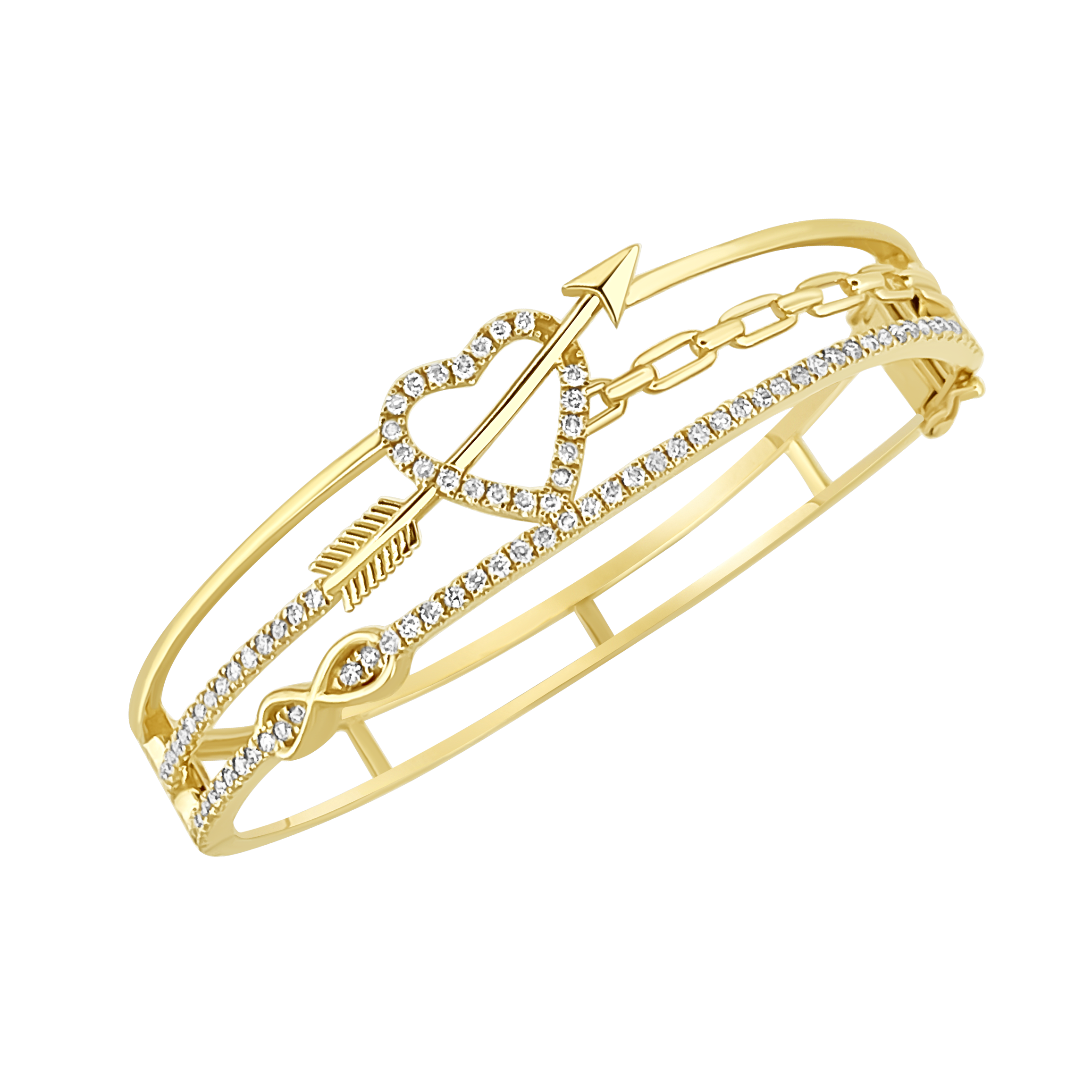 14K Heart Infinity Diamond Bangle (sample sale) Bracelets IceLink-CAL