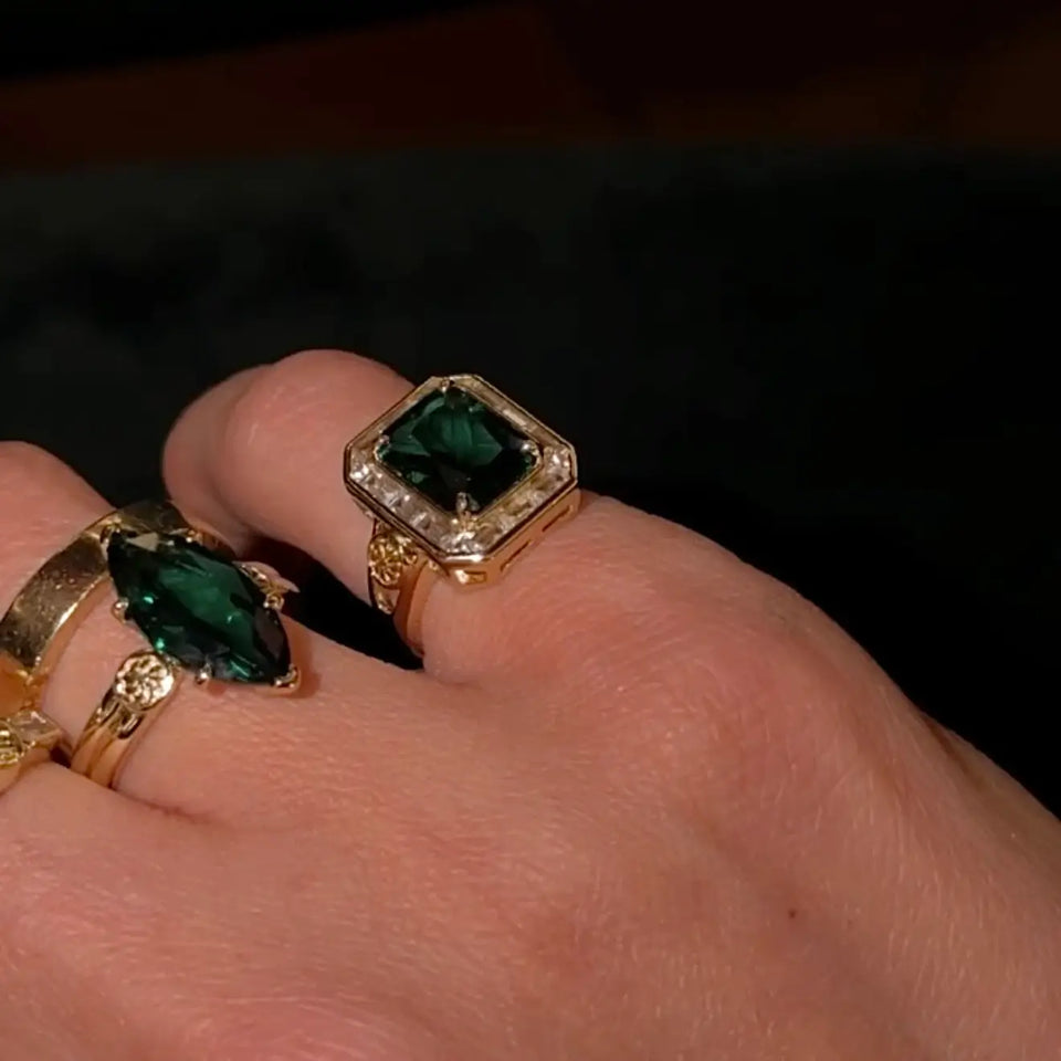 'Daphne' Emerald Pinky Ring Rings IceLink-ATL 2