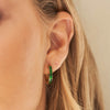 Emerald Hoop Huggies Earrings IceLink-BL   