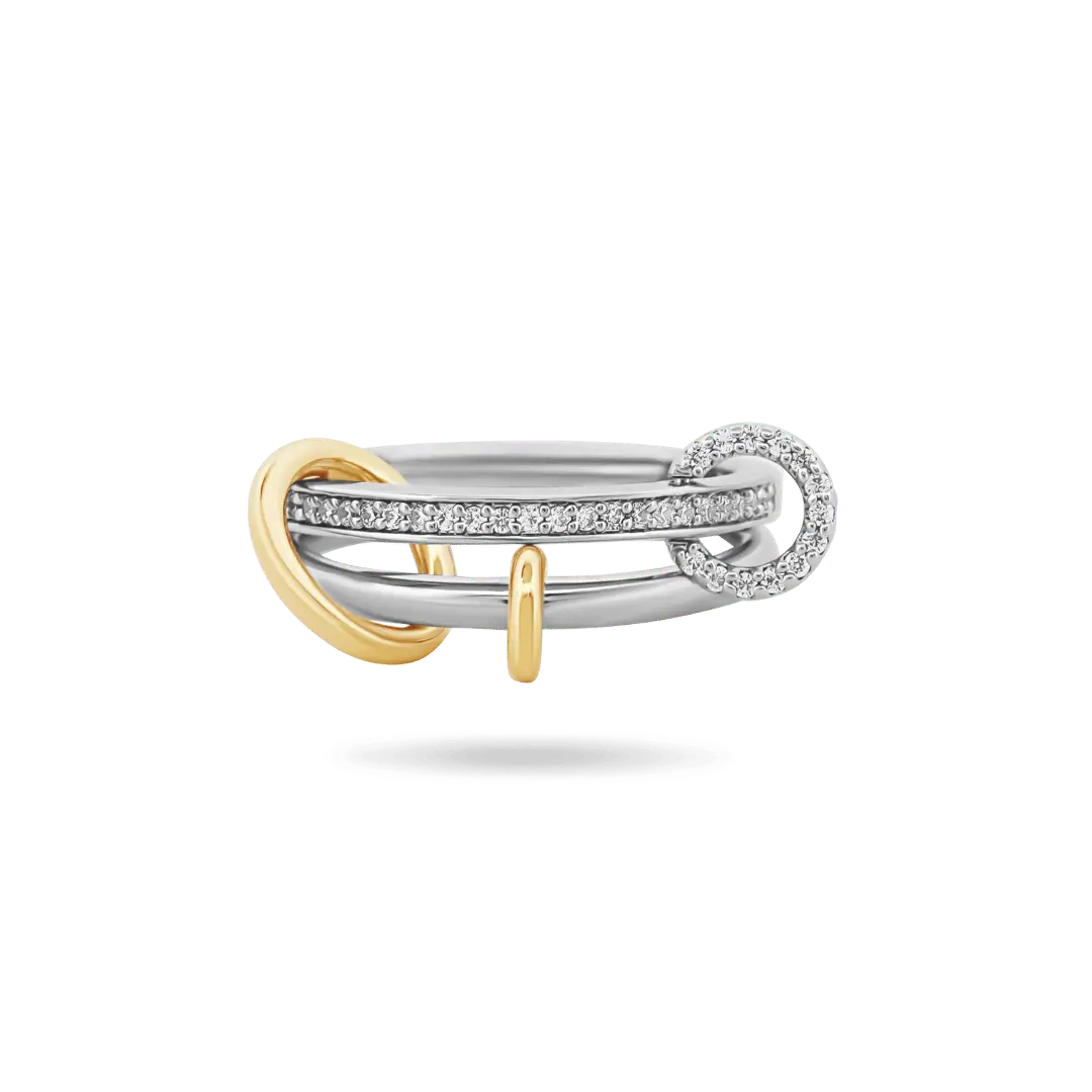 ‘Kora’ Two-Tone Loop Ring Rings IceLink-CINDY 4