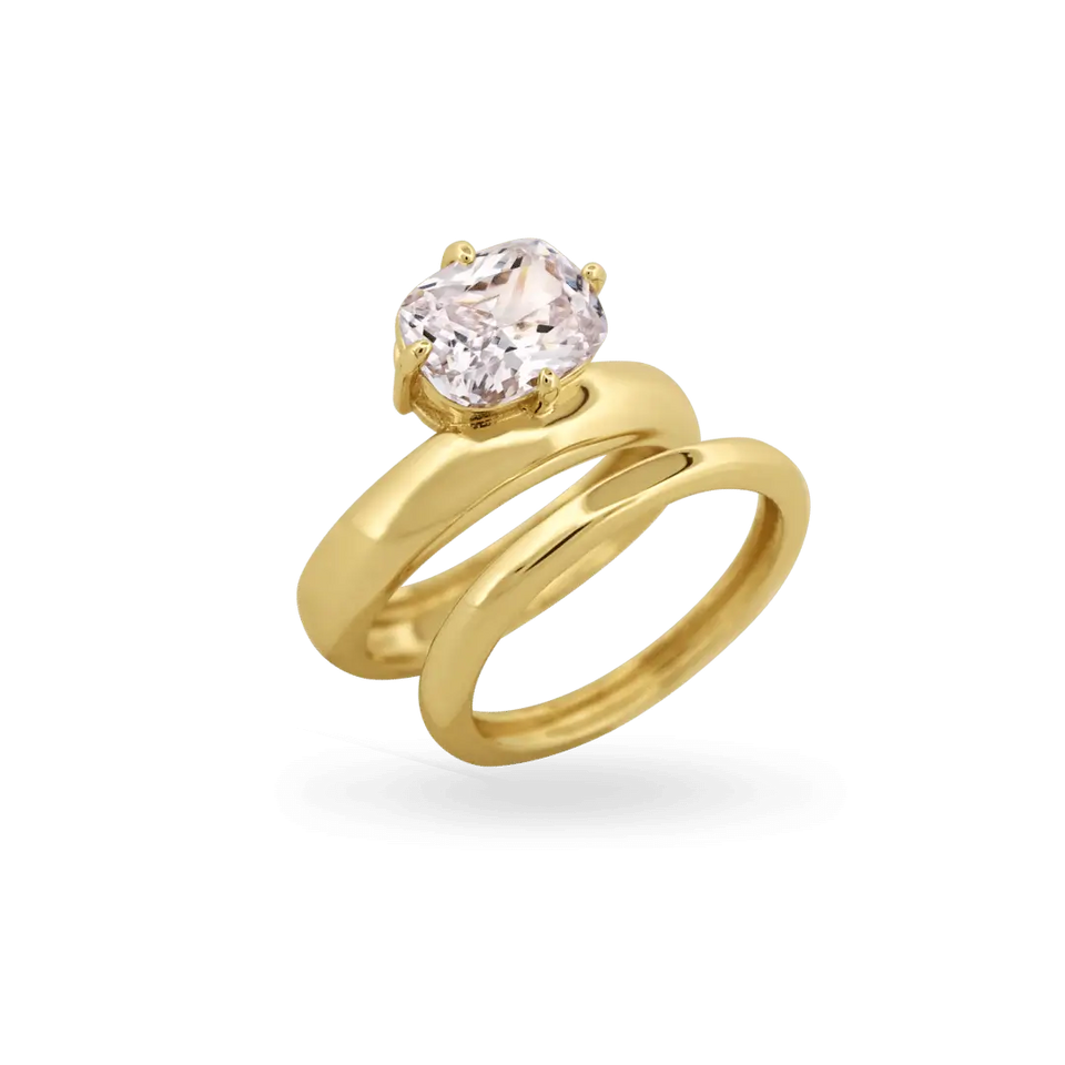 'Lexi' Oval Floater Duo Ring Rings IceLink-NICE 4