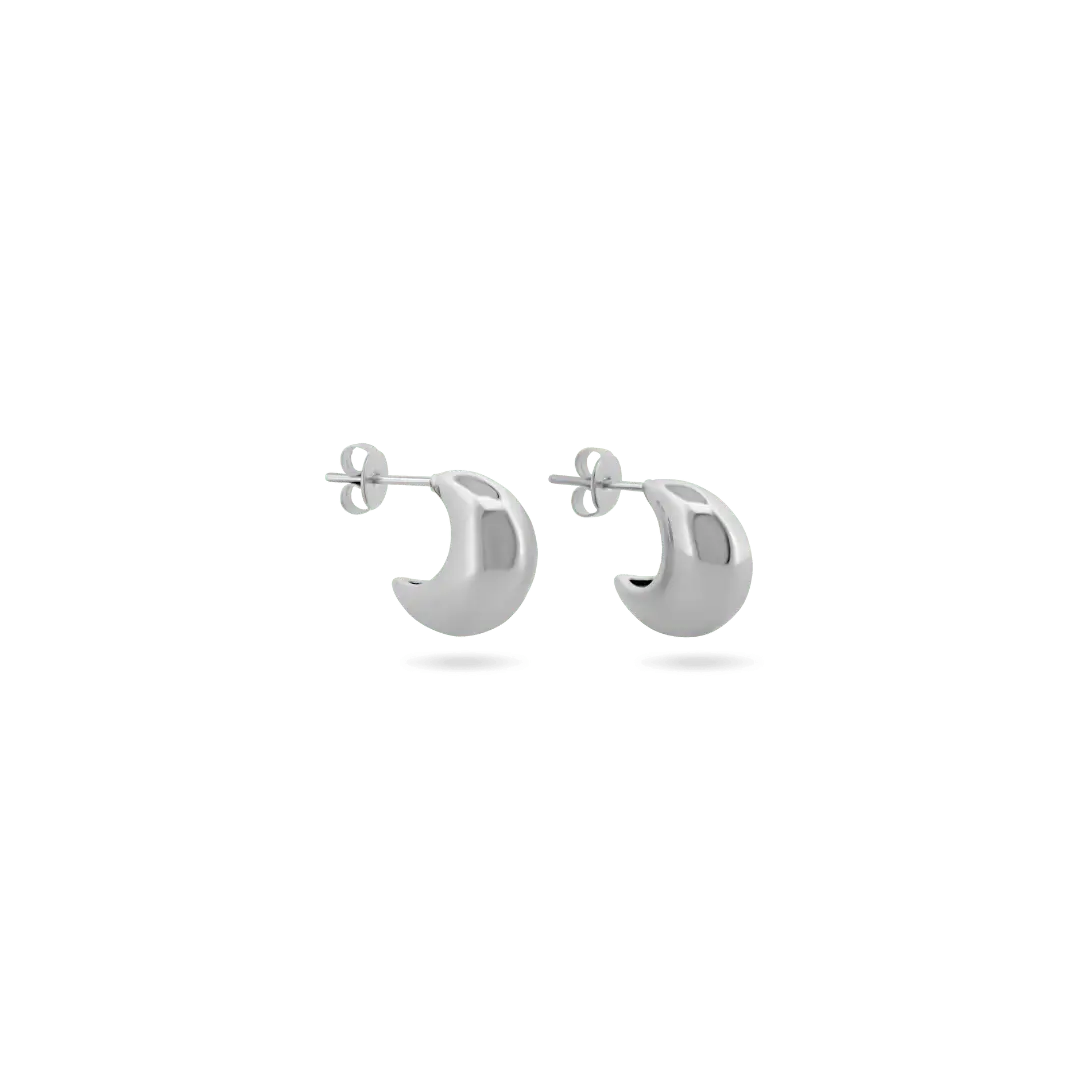 ‘Luna’ Moon Huggies Earrings IceLink-SODA Stainless Steel