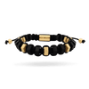 Men&#39;s Hexagon Onyx Eternity Cord Bracelet Bracelets IceLink-VA Gold PVD