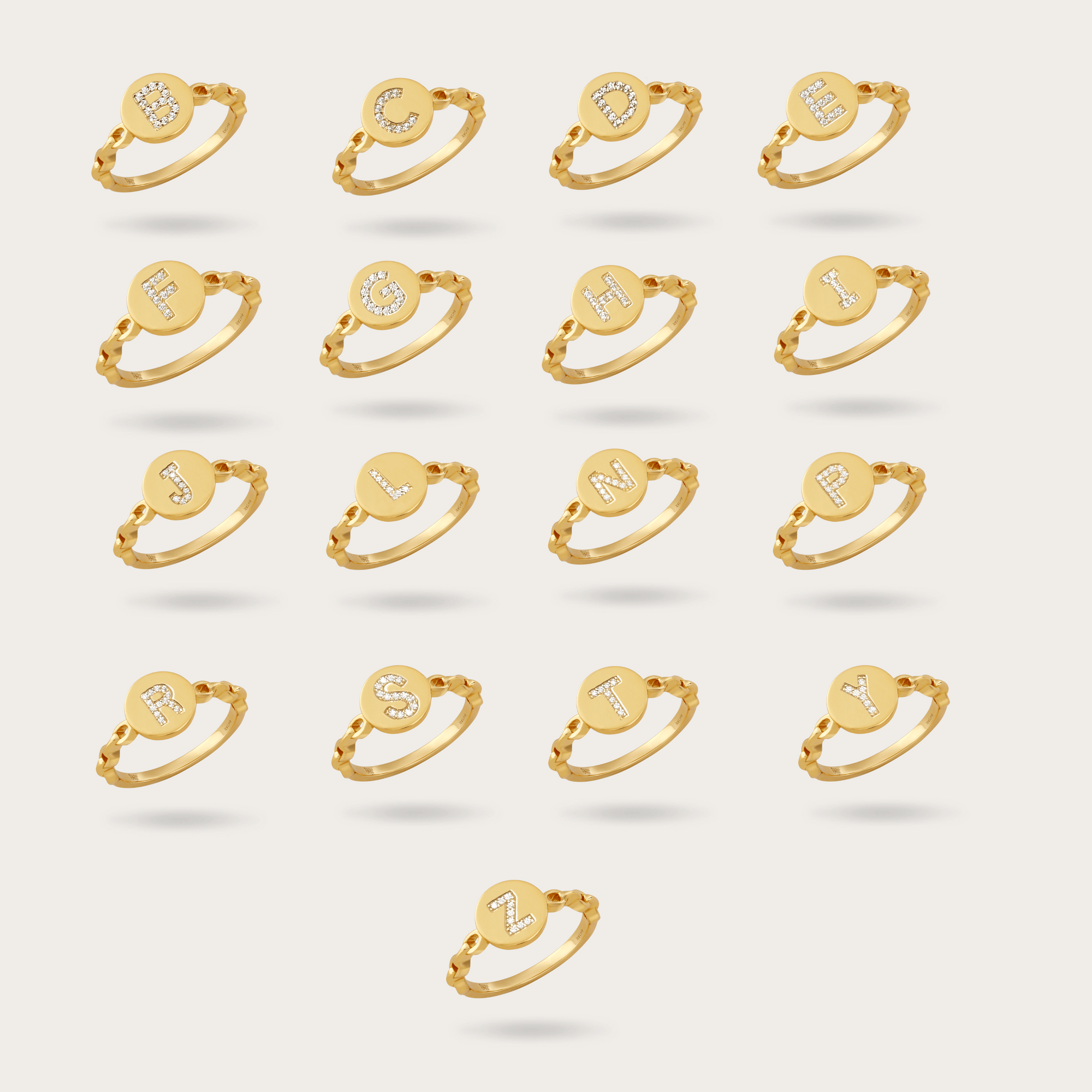 &#39;True You&#39; Initial Ring (sample sale) Rings IceLink-RAN