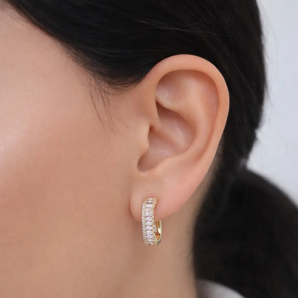 ‘Novi’ Baguette Open Huggies (Sample Sale) Earrings IceLink-CINDY